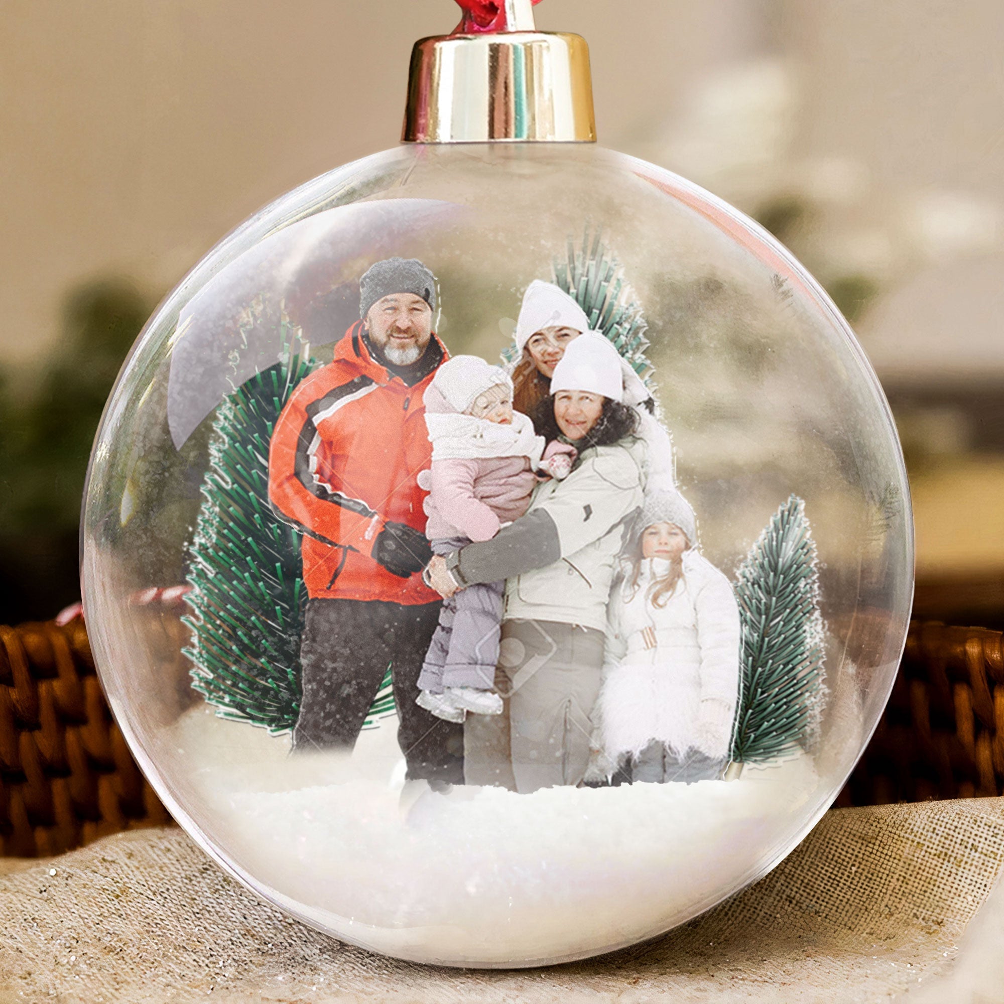 Family Christmas Custom Photo Ornament - Personalized Family Photo Ornament ORN0810