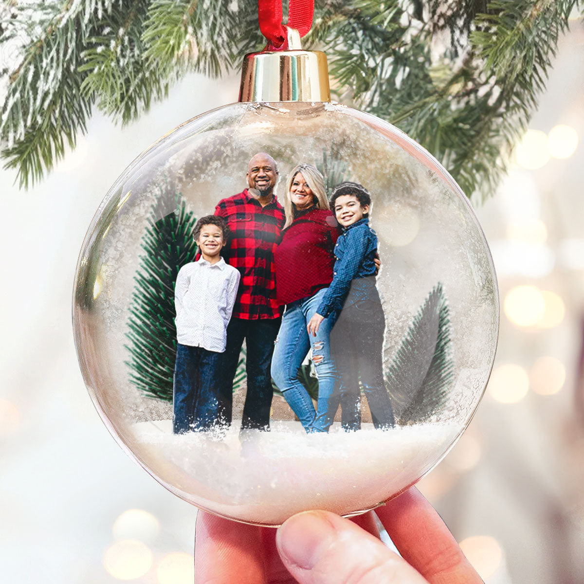 Family Christmas Custom Photo Ornament - Personalized Family Photo Ornament ORN0810
