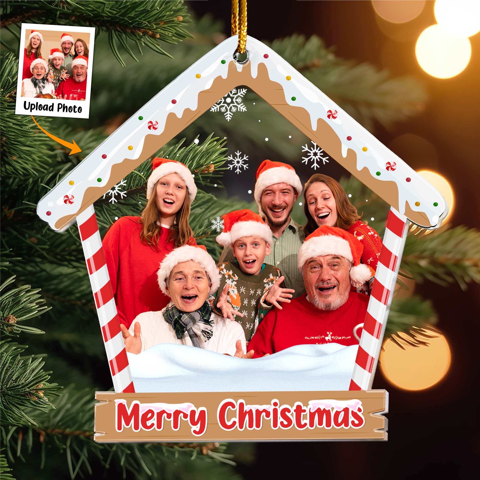 Family Christmas - Personalized Acrylic Photo Ornament ORN0810