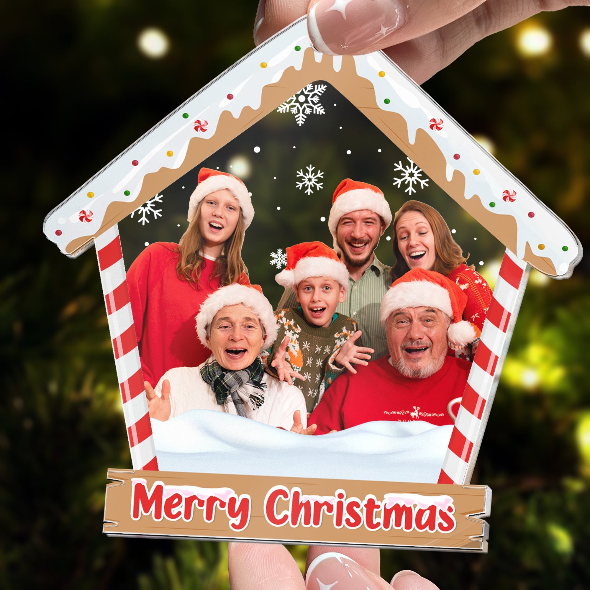 Family Christmas - Personalized Acrylic Photo Ornament ORN0810