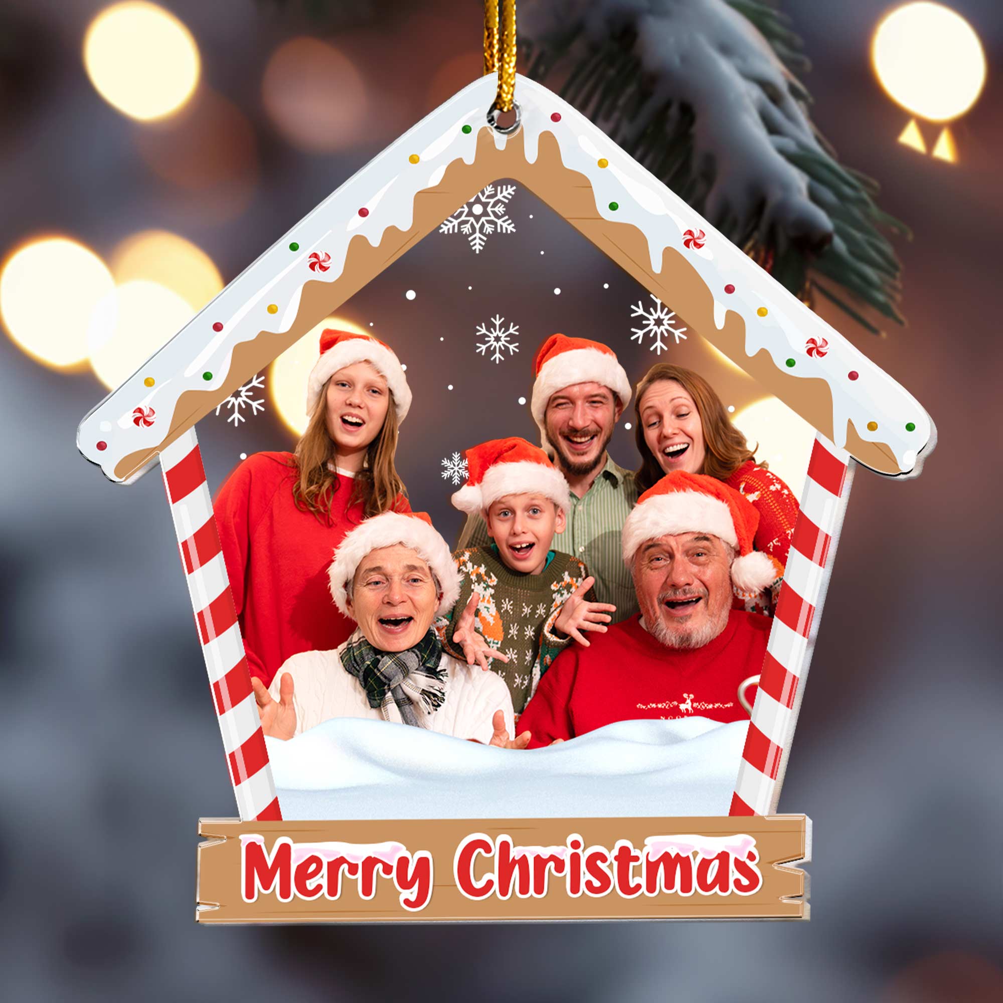 Family Christmas - Personalized Acrylic Photo Ornament ORN0810