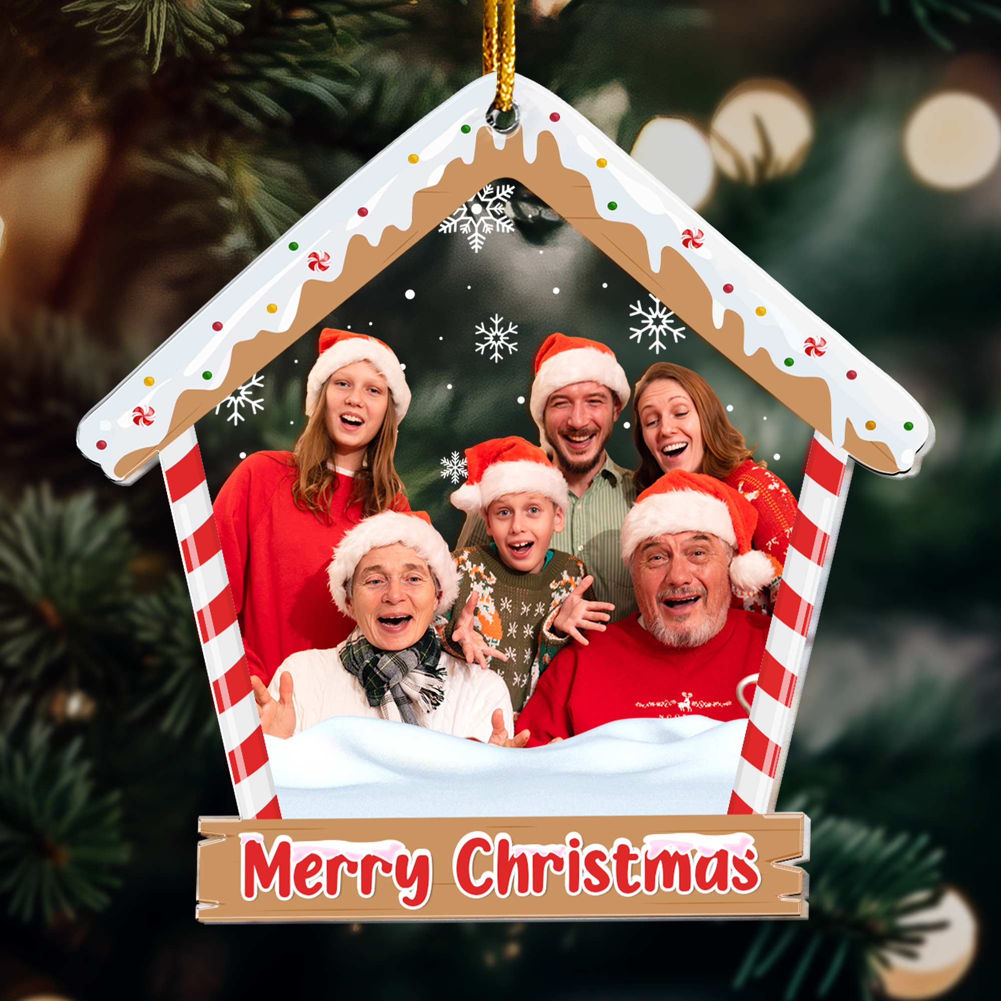 Family Christmas - Personalized Acrylic Photo Ornament ORN0810