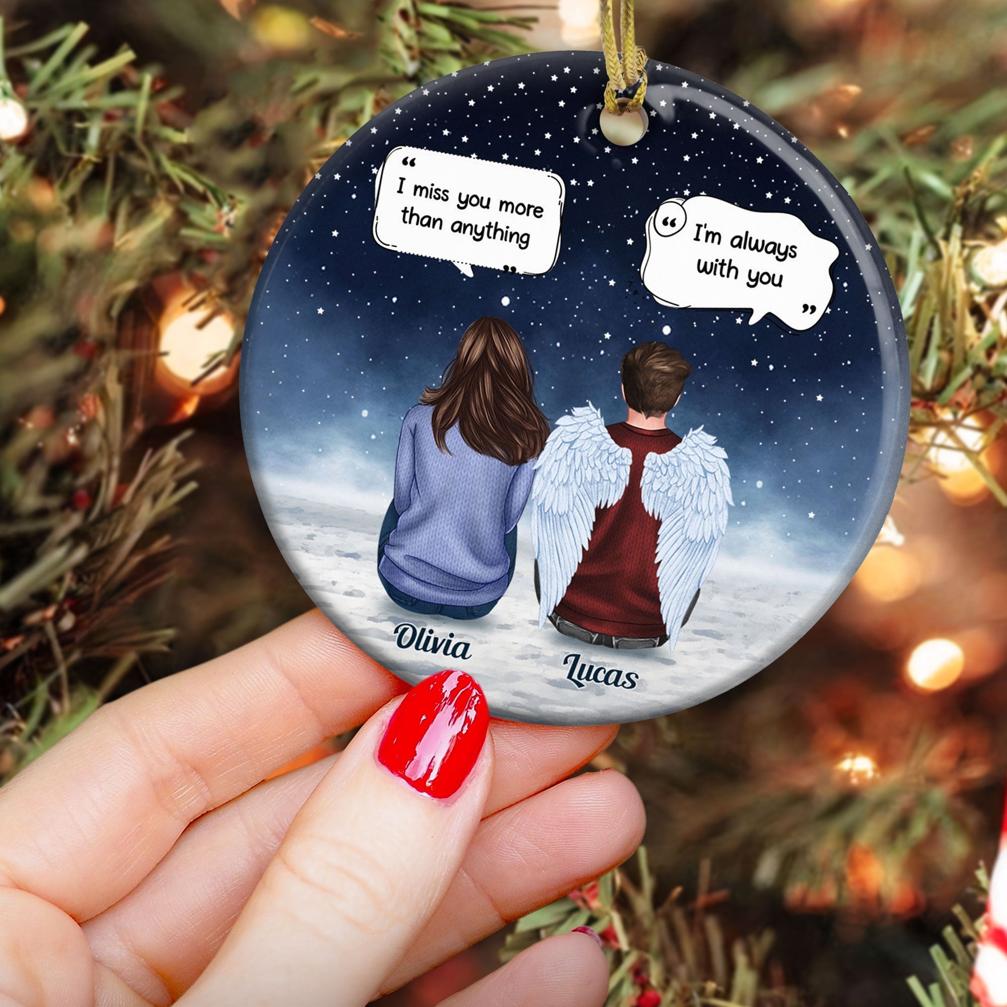 Family Memorial - Personalized Ceramic Ornament ORNA1210