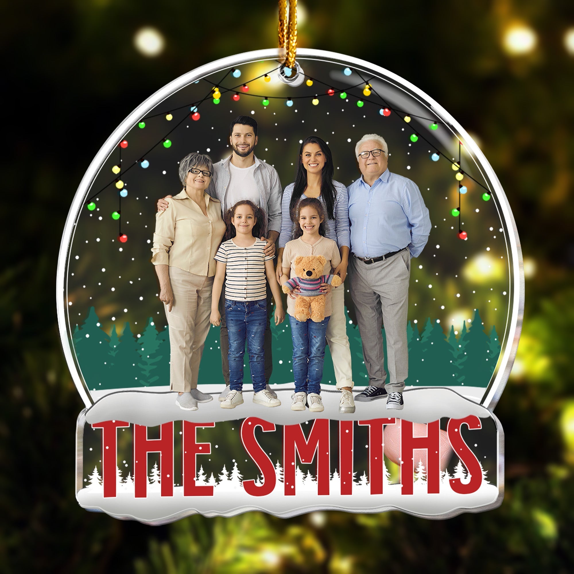 Family Merry Christmas - Personalized Acrylic Photo Ornament ORN0810