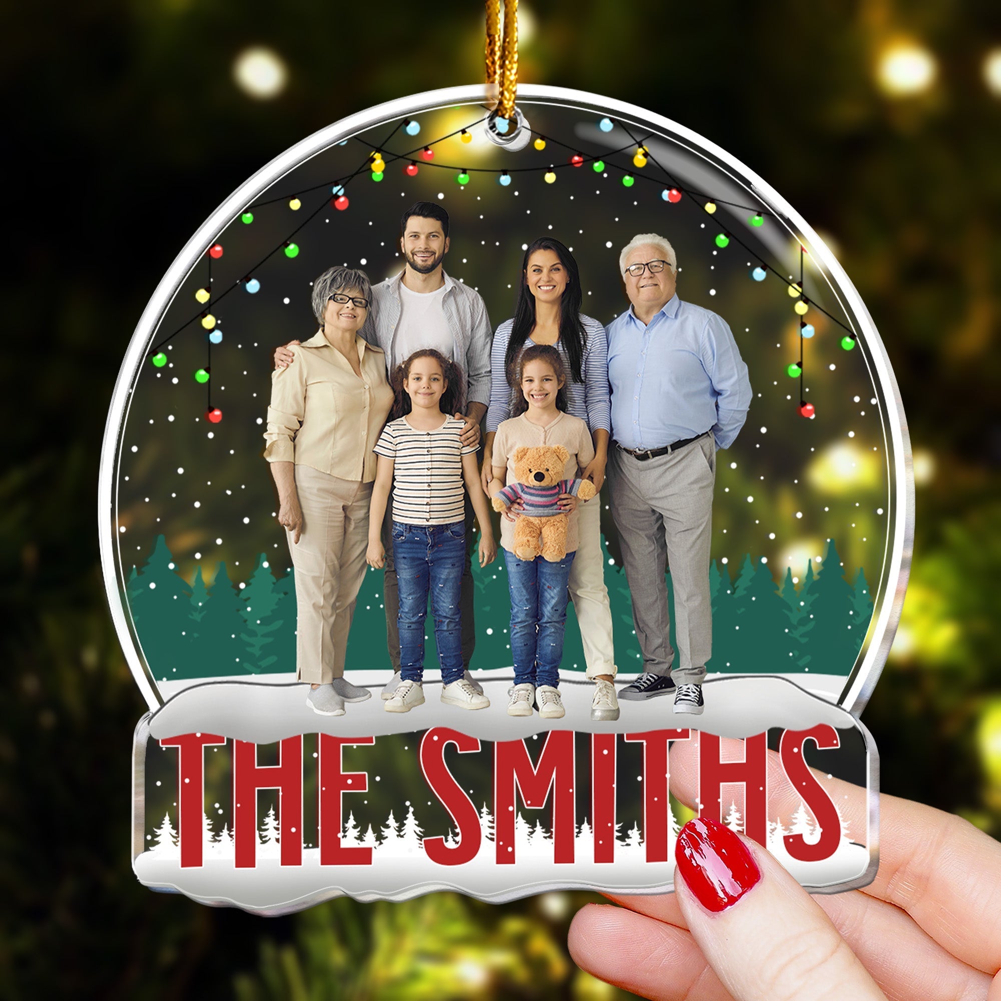 Family Merry Christmas - Personalized Acrylic Photo Ornament ORN0810