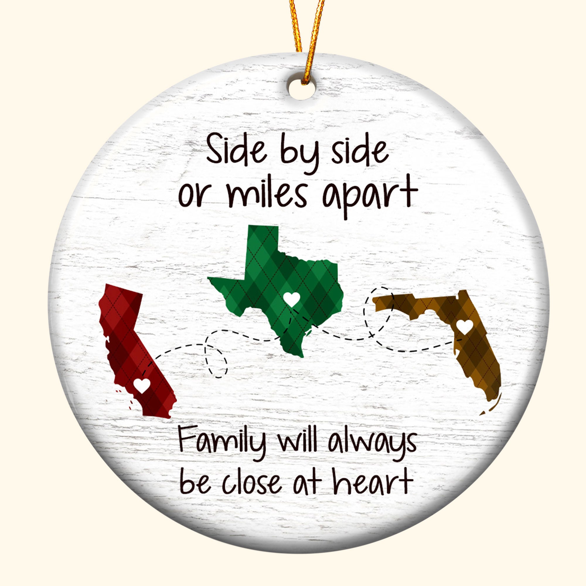 Family Will Always Be Close At Heart - Personalized Ceramic Ornament ORN0810