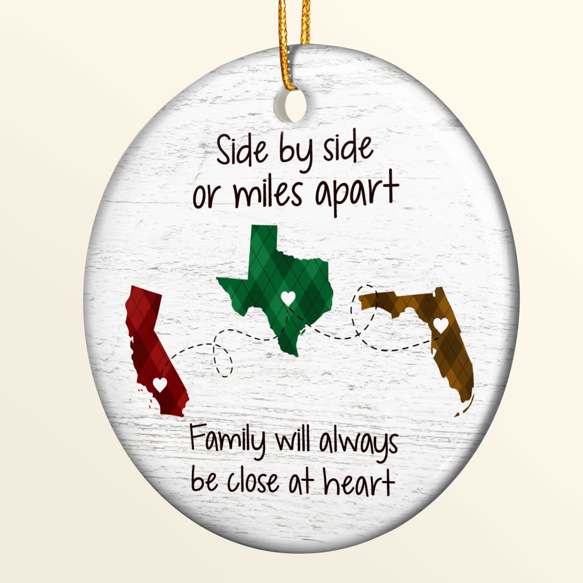 Family Will Always Be Close At Heart - Personalized Ceramic Ornament ORNA1210