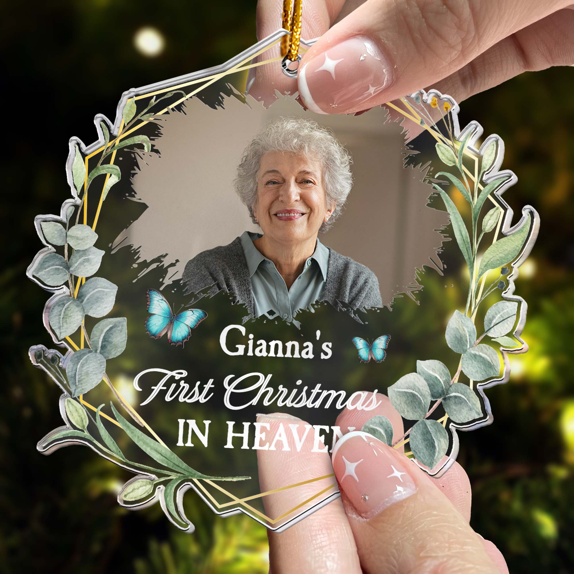 First Christmas In Heaven - Personalized Acrylic Photo Ornament ORN0810