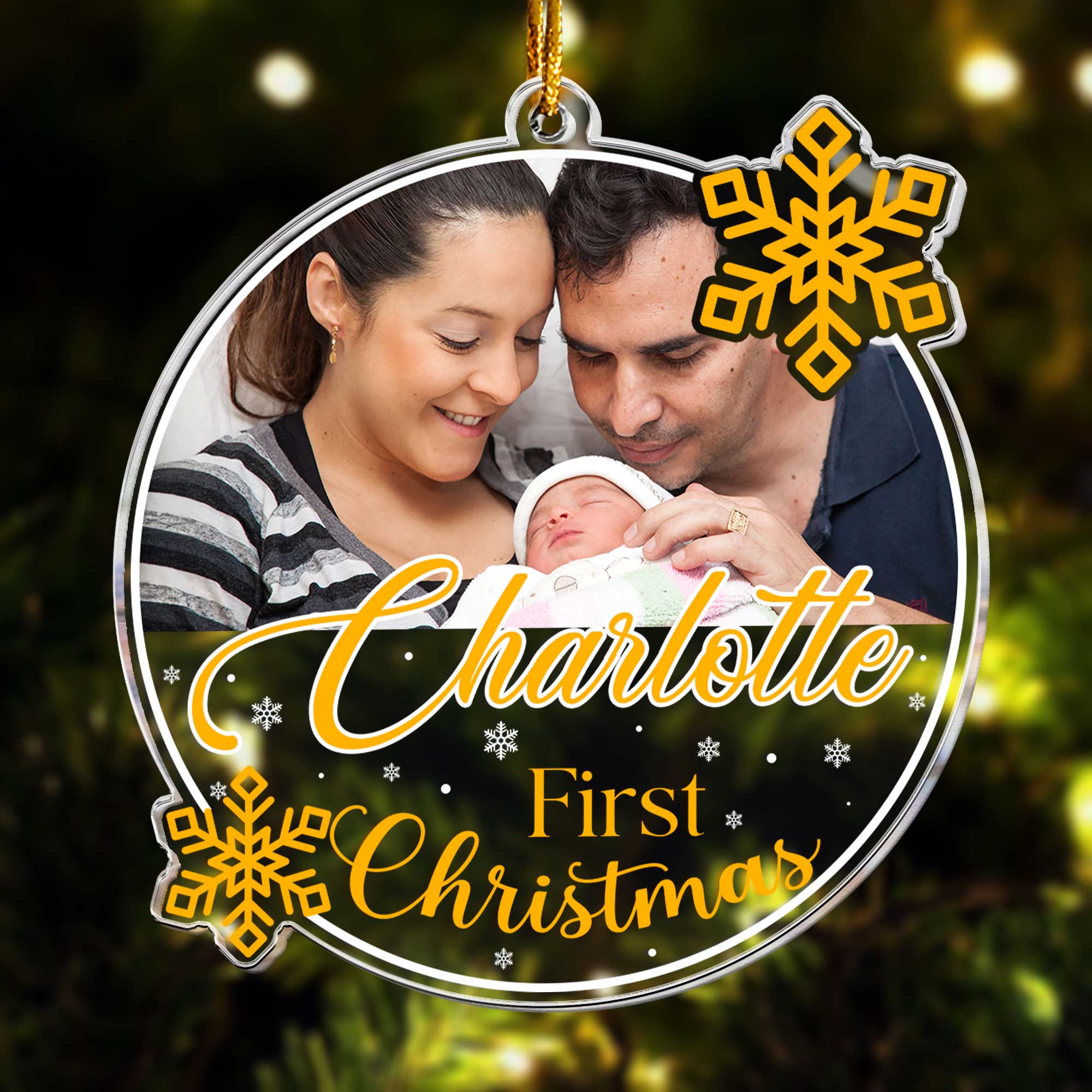 First Christmas of Baby - Personalized Acrylic Photo Ornament ORN0810
