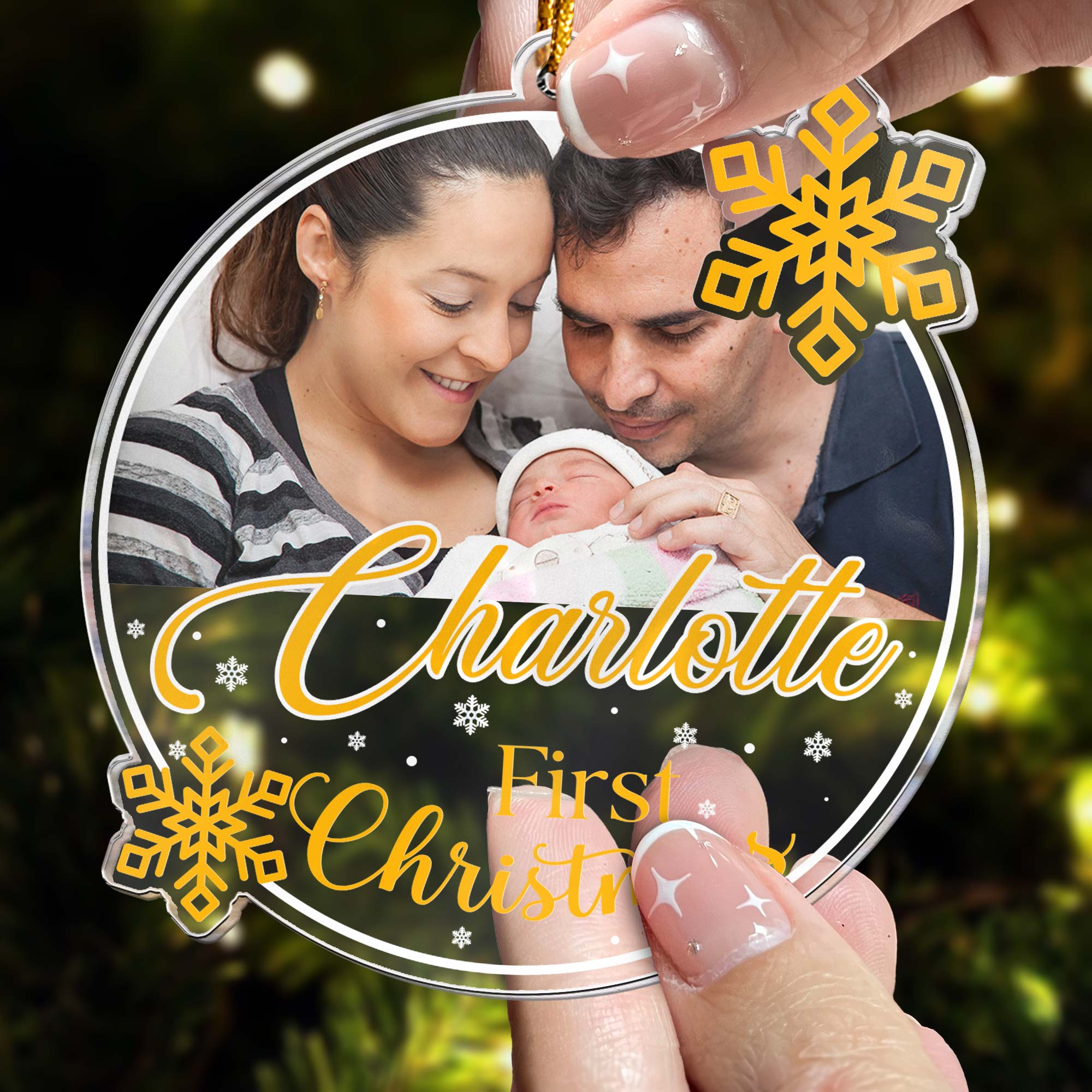 First Christmas of Baby - Personalized Acrylic Photo Ornament ORN0810