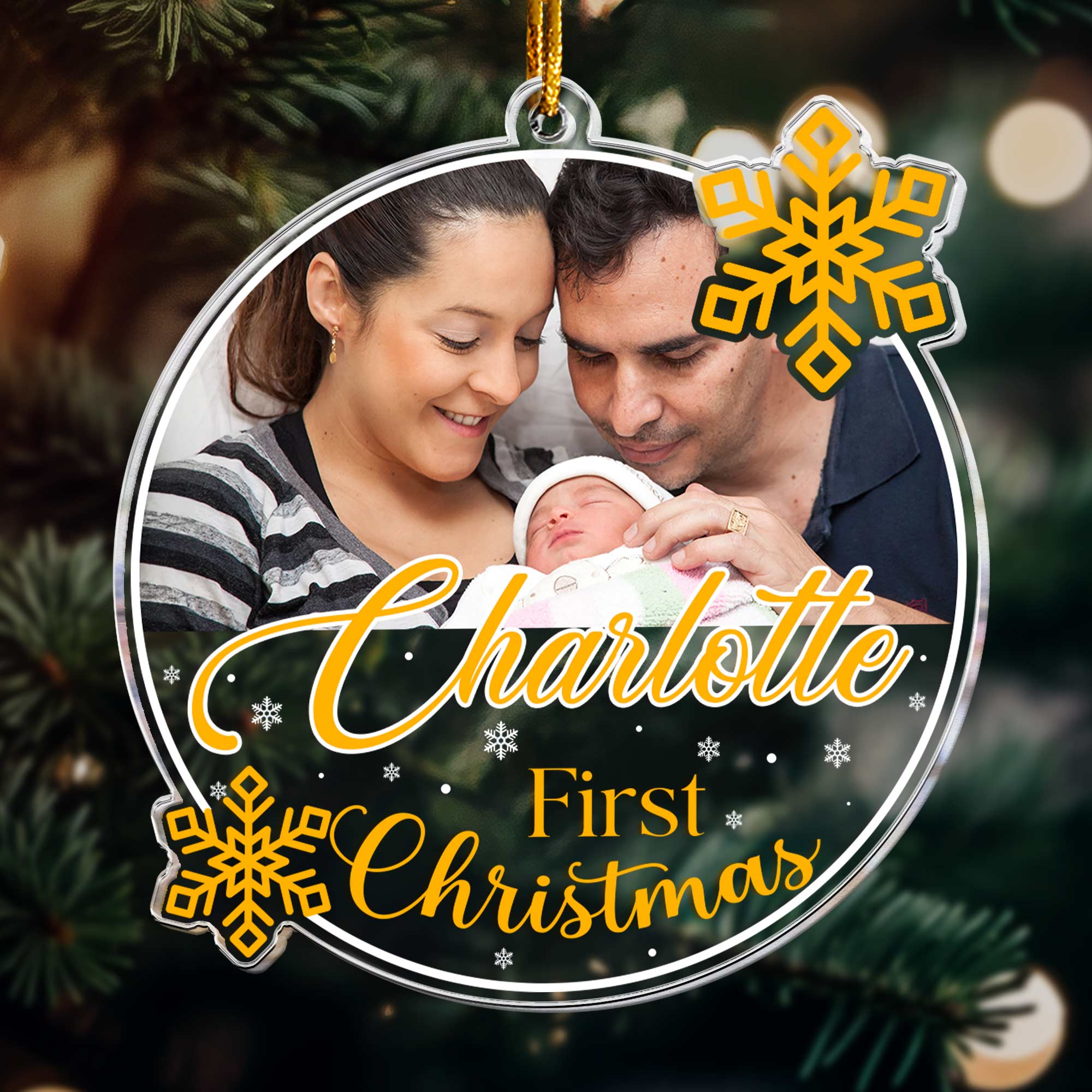First Christmas of Baby - Personalized Acrylic Photo Ornament ORN0810