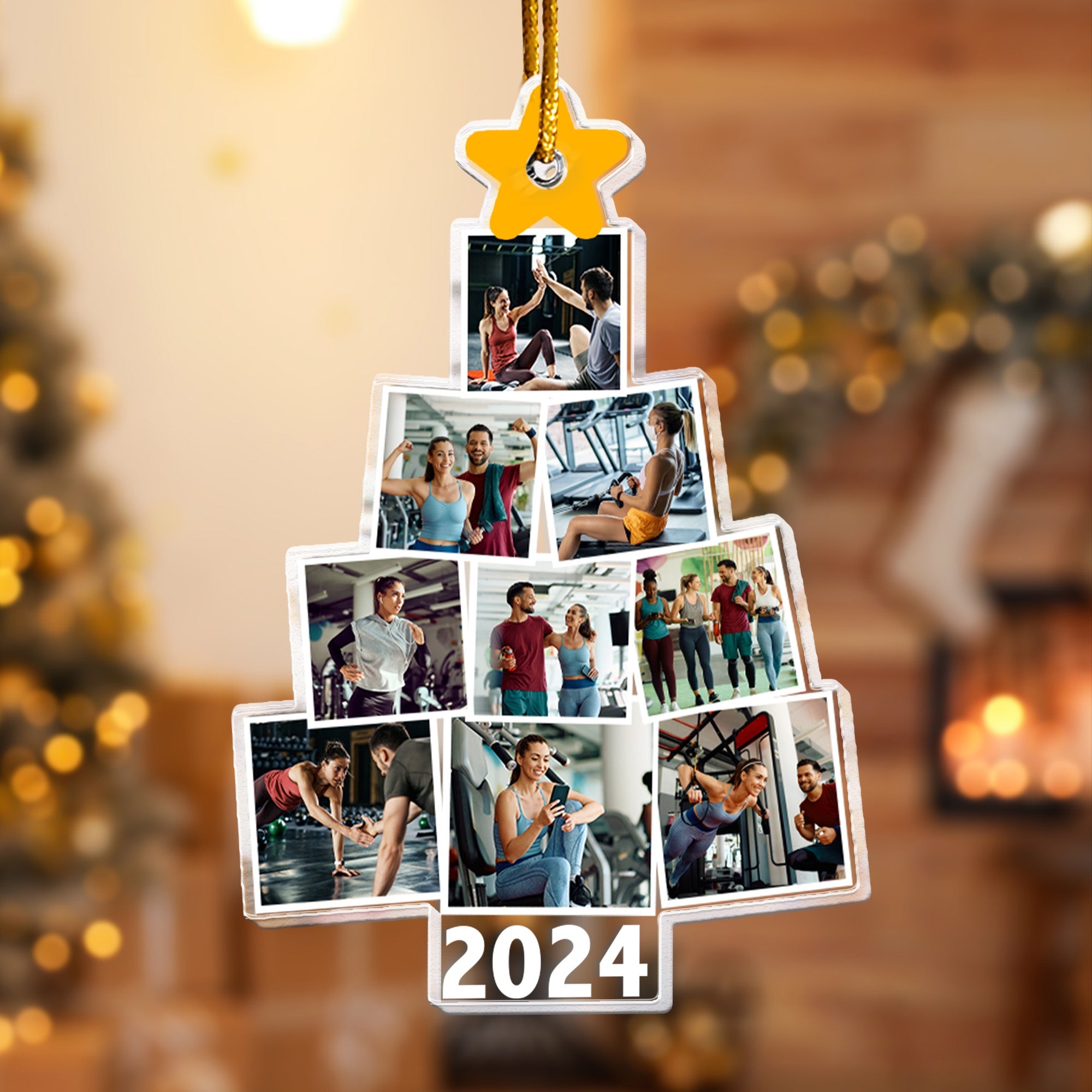 Fitness Photo Christmas Tree - Personalized Acrylic Photo Ornament ORN0810