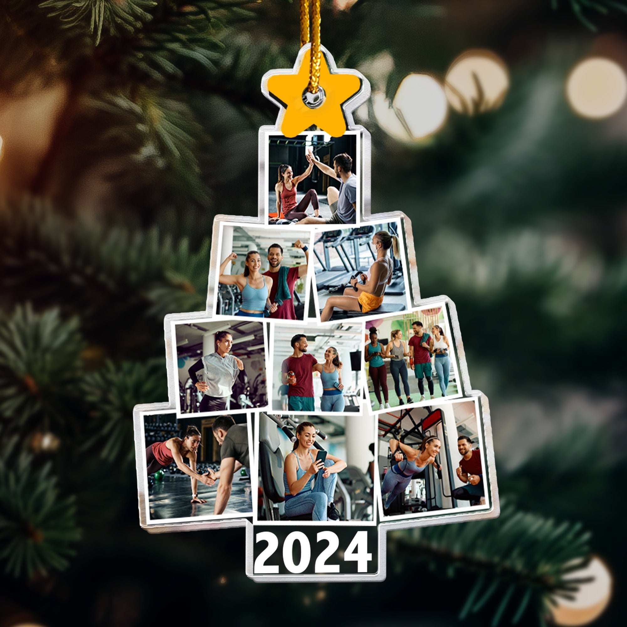 Fitness Photo Christmas Tree - Personalized Acrylic Photo Ornament ORN0810