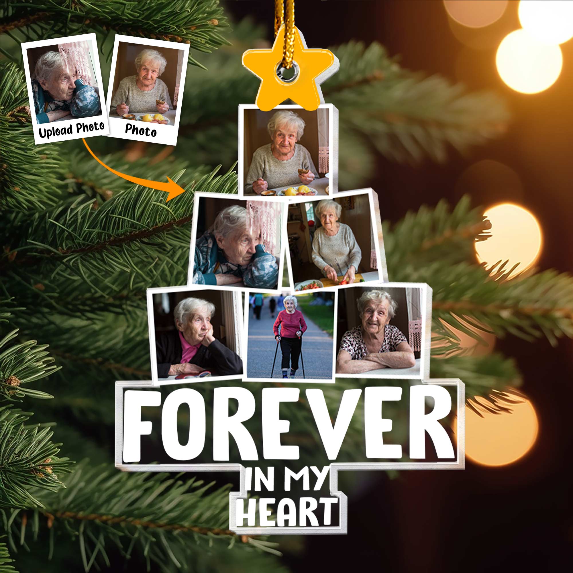 Forever In My Heart - Personalized Acrylic Photo Ornament ORN0810