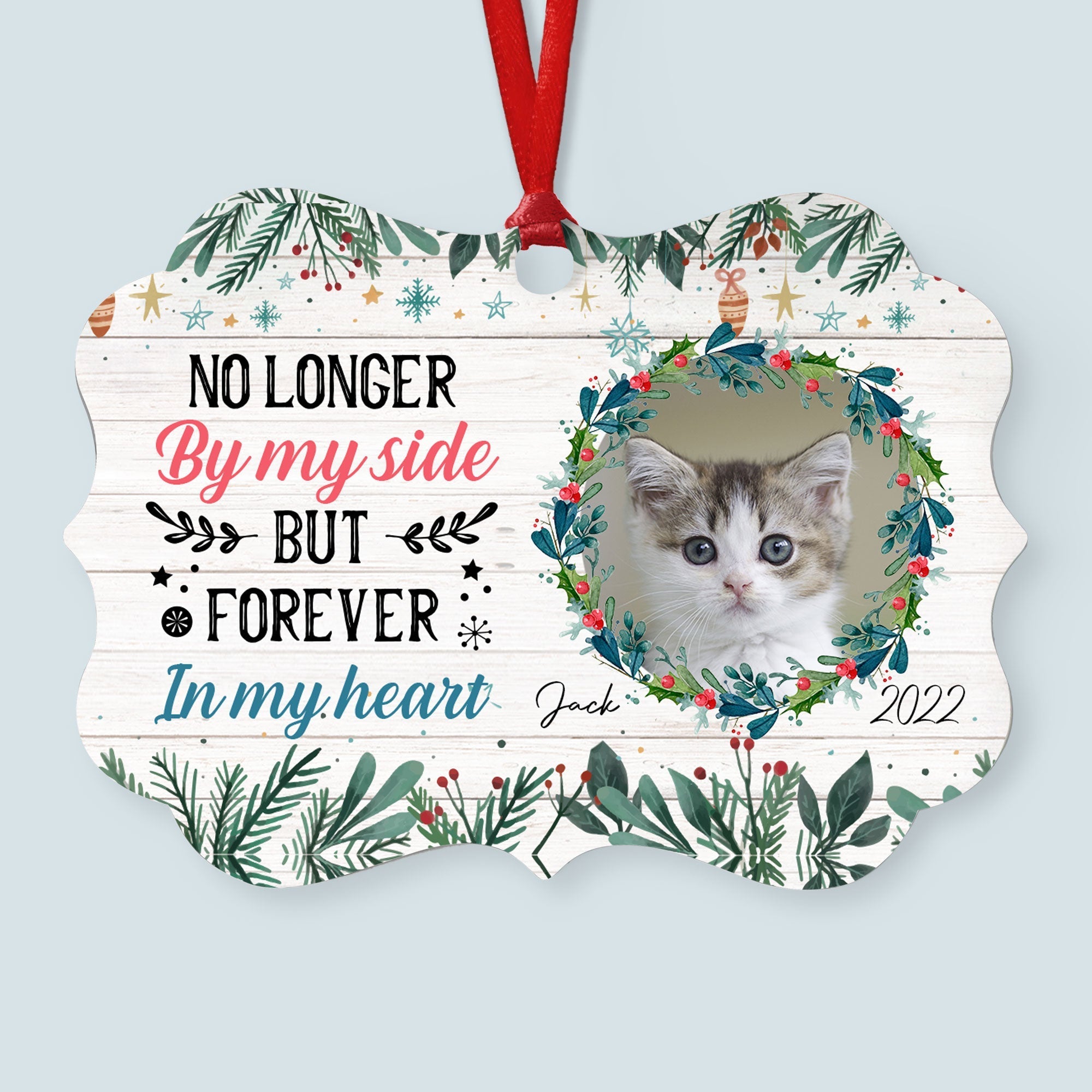 Forever In My Heart - Personalized Aluminum Ornament - Christmas, Memorial Gift For Pet Loss Owners, Cat Lover, Dog Lover ORNA1210