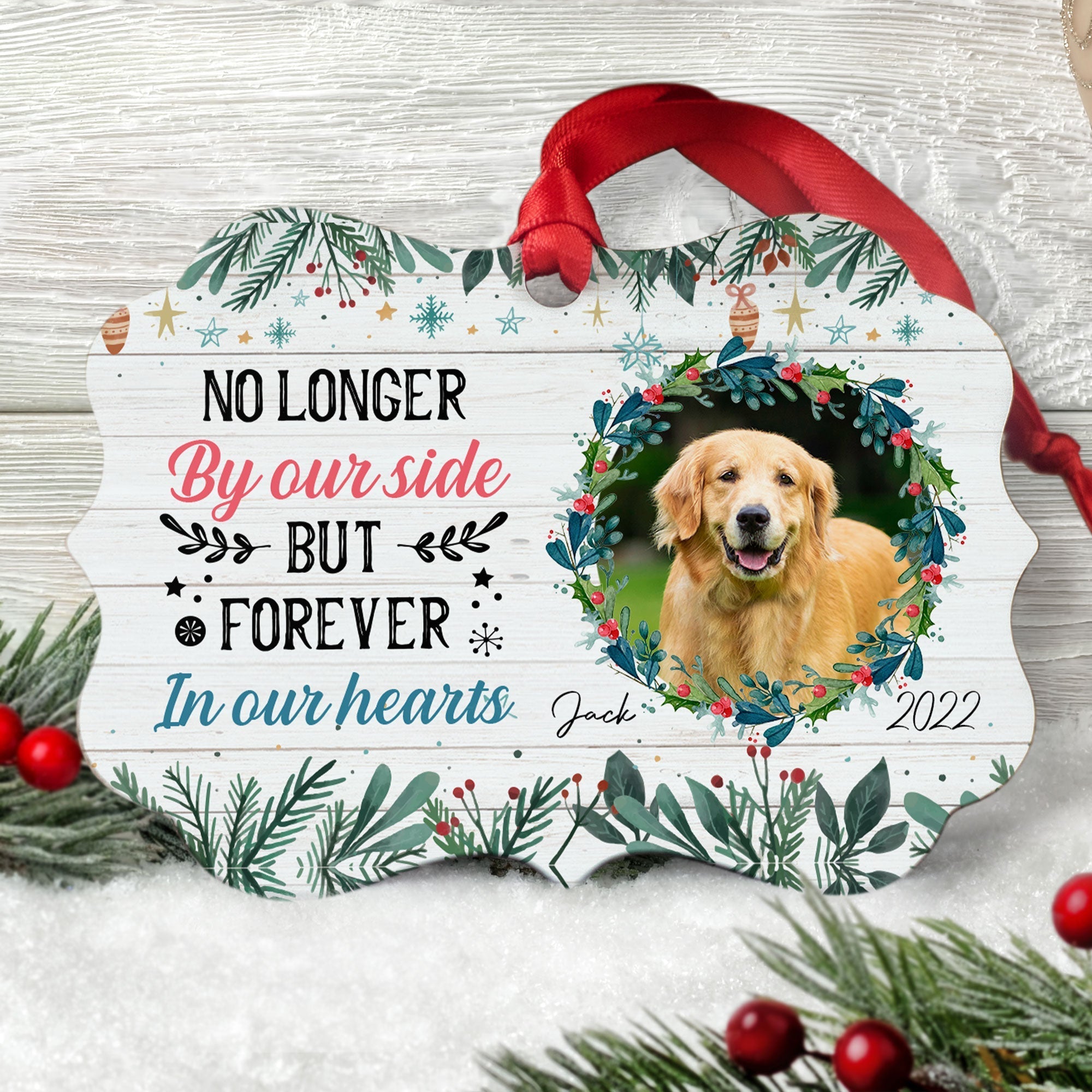 Forever In My Heart - Personalized Aluminum Ornament - Christmas, Memorial Gift For Pet Loss Owners, Cat Lover, Dog Lover ORN0810