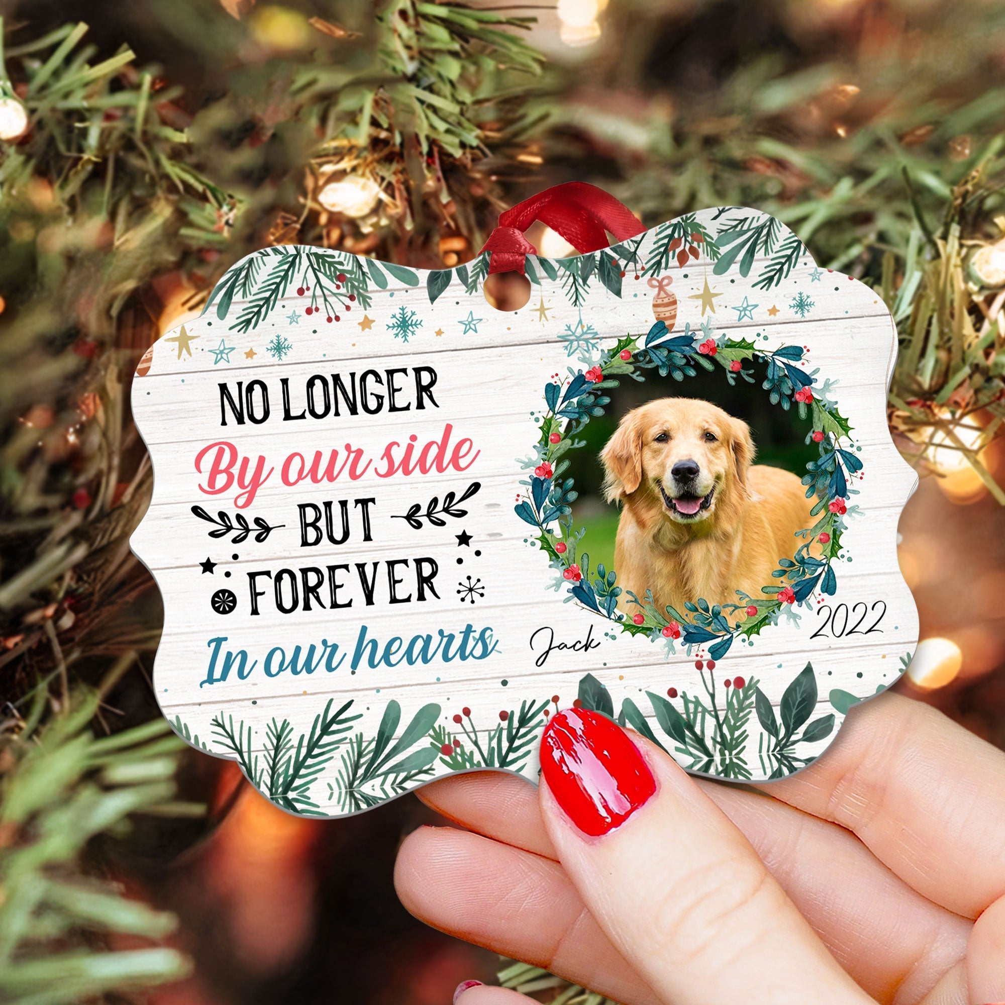 Forever In My Heart - Personalized Aluminum Ornament - Christmas, Memorial Gift For Pet Loss Owners, Cat Lover, Dog Lover ORN0810