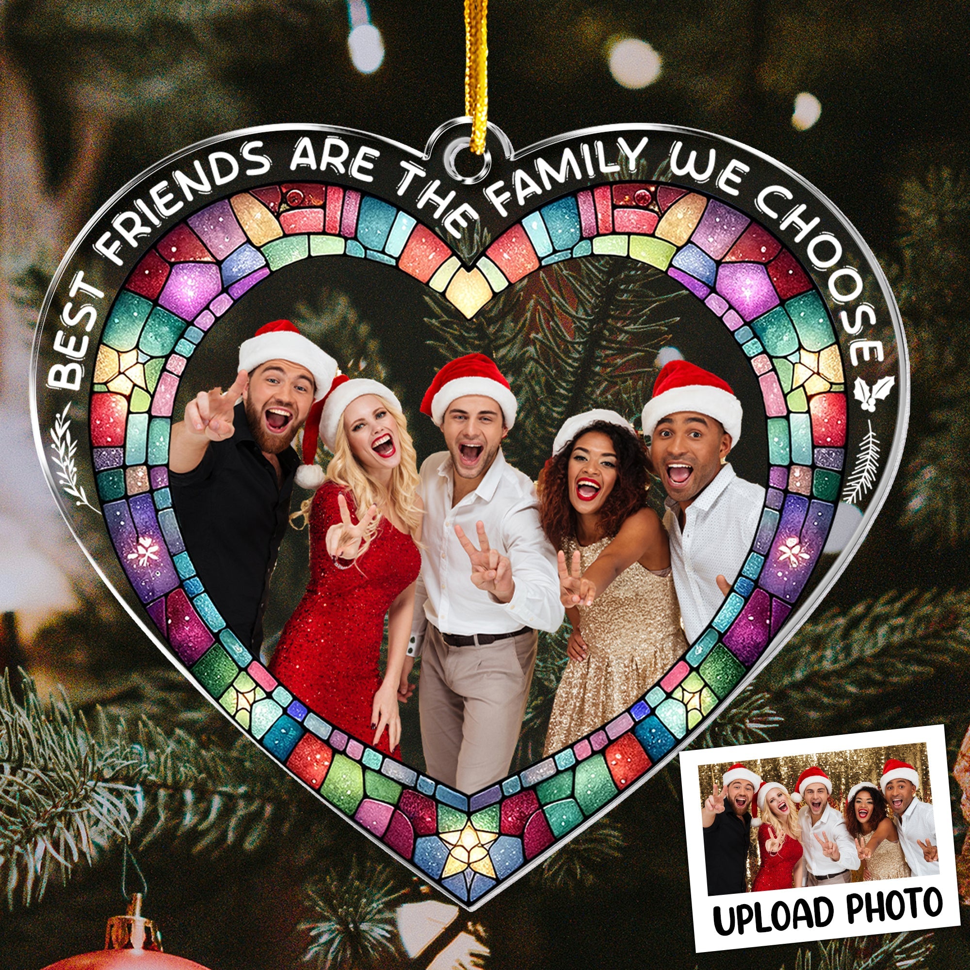 Friends Are Family - Personalized Acrylic Photo Ornament ORNA1210