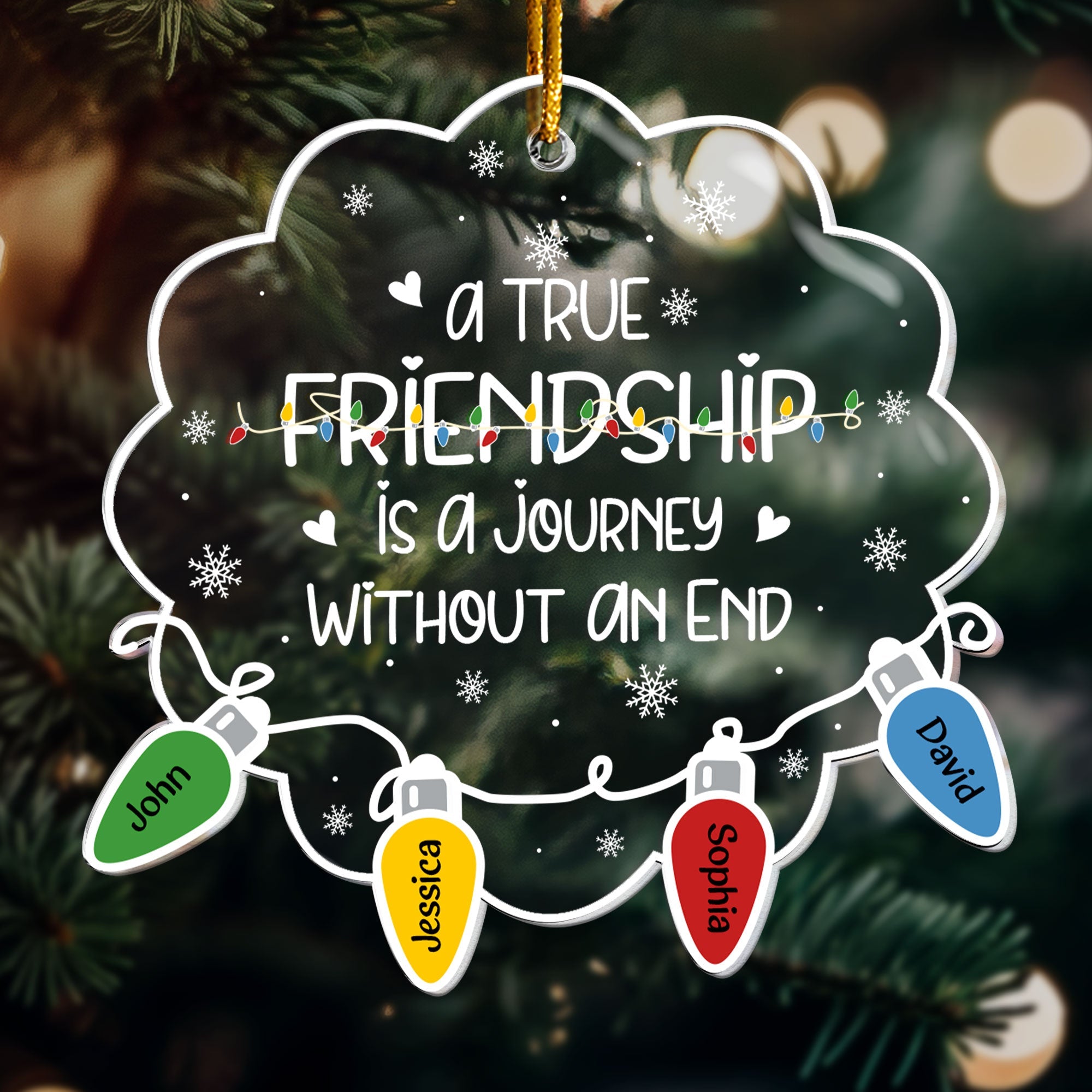 Friends Are Like Christmas Lights - Personalized Acrylic Ornament ORN0810