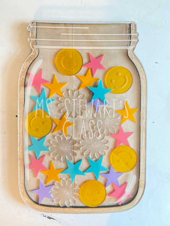 Personalized Reward Jar with Smiley Face Tokens, Reward Jar Tokens, Back to School Gift rejar1