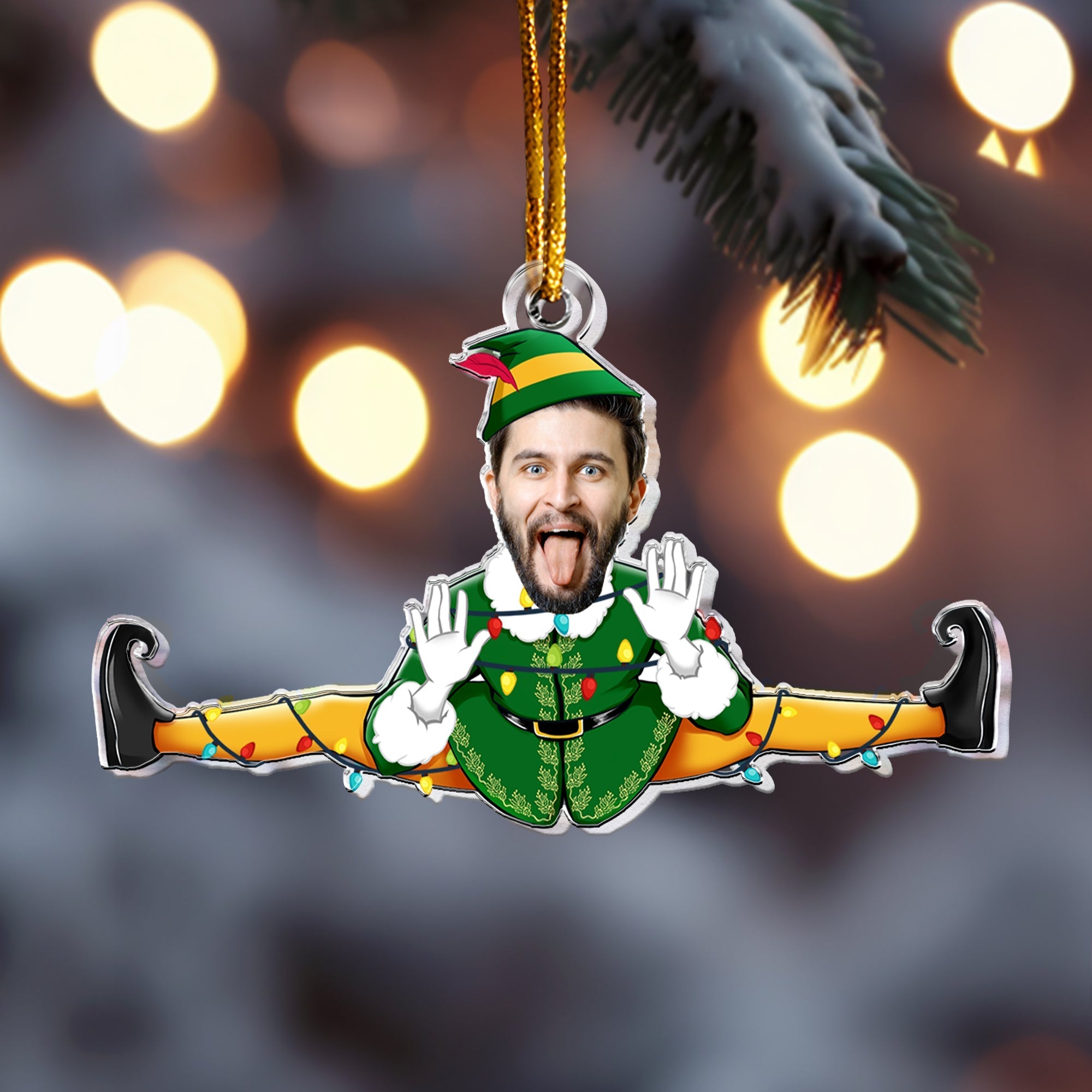 Funny Christmas Custom Face Family, Friends - Personalized Family Photo Ornament ORNA1210