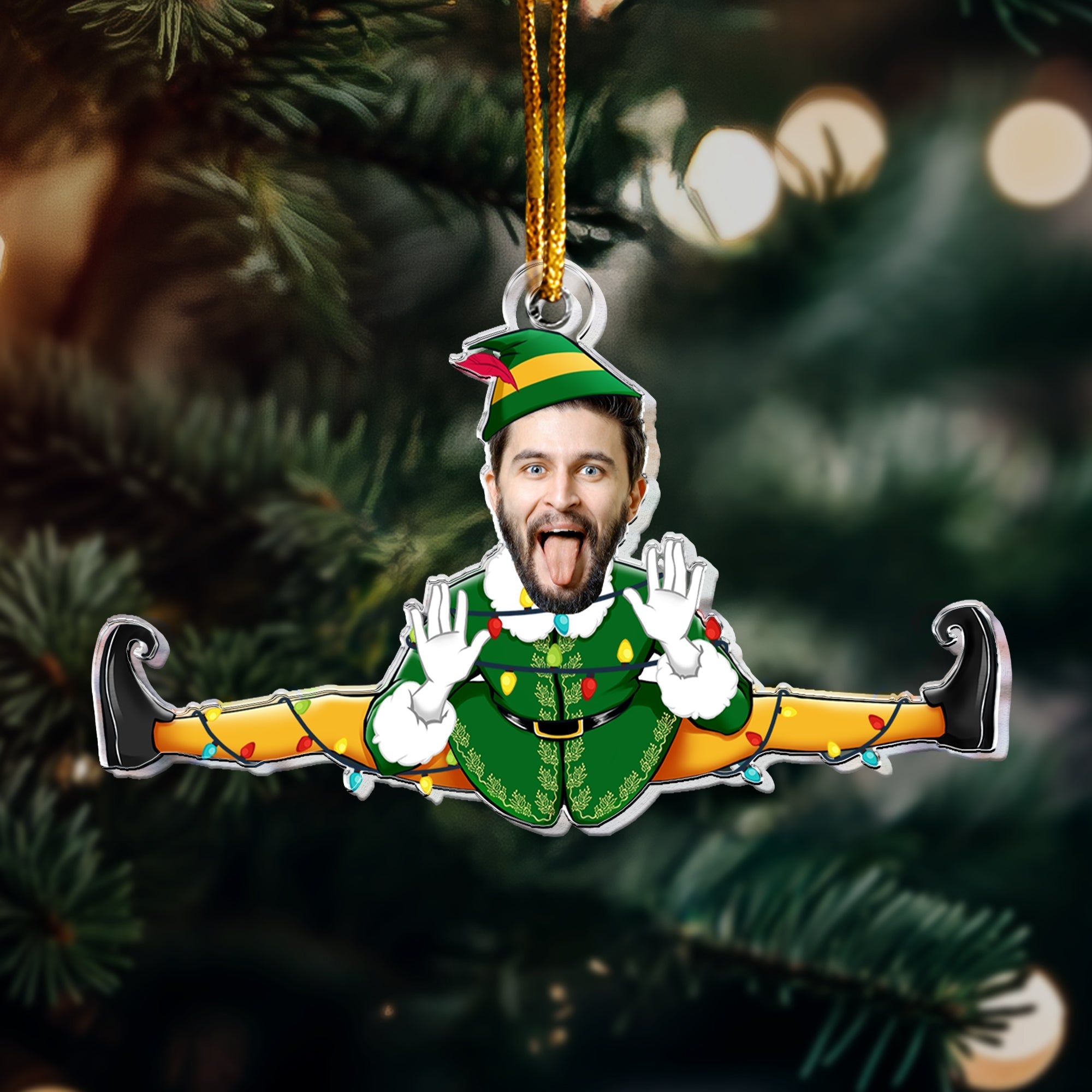 Funny Christmas Custom Face Family, Friends - Personalized Family Photo Ornament ORNA1210