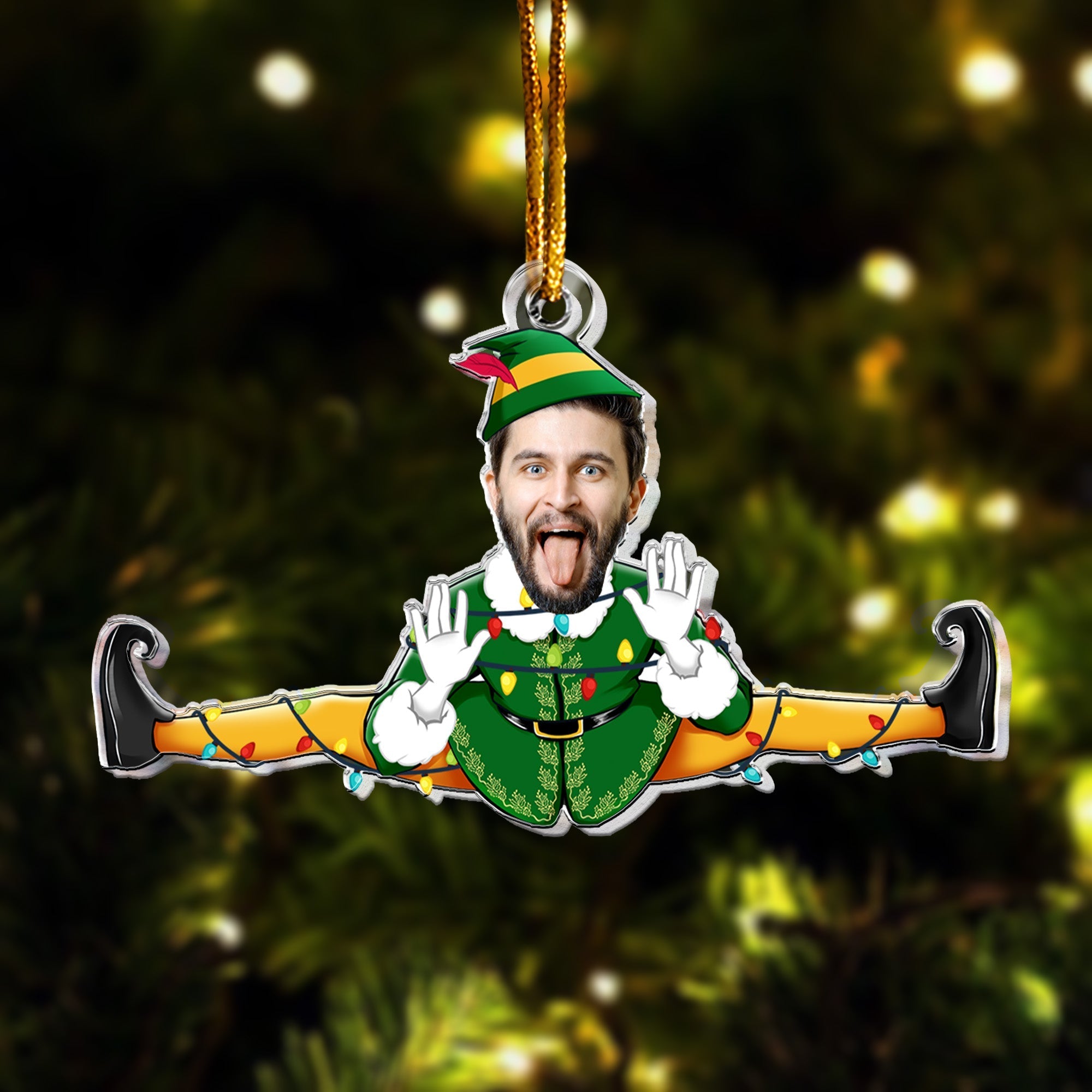 Funny Christmas Custom Face Family, Friends - Personalized Family Photo Ornament ORNA1210