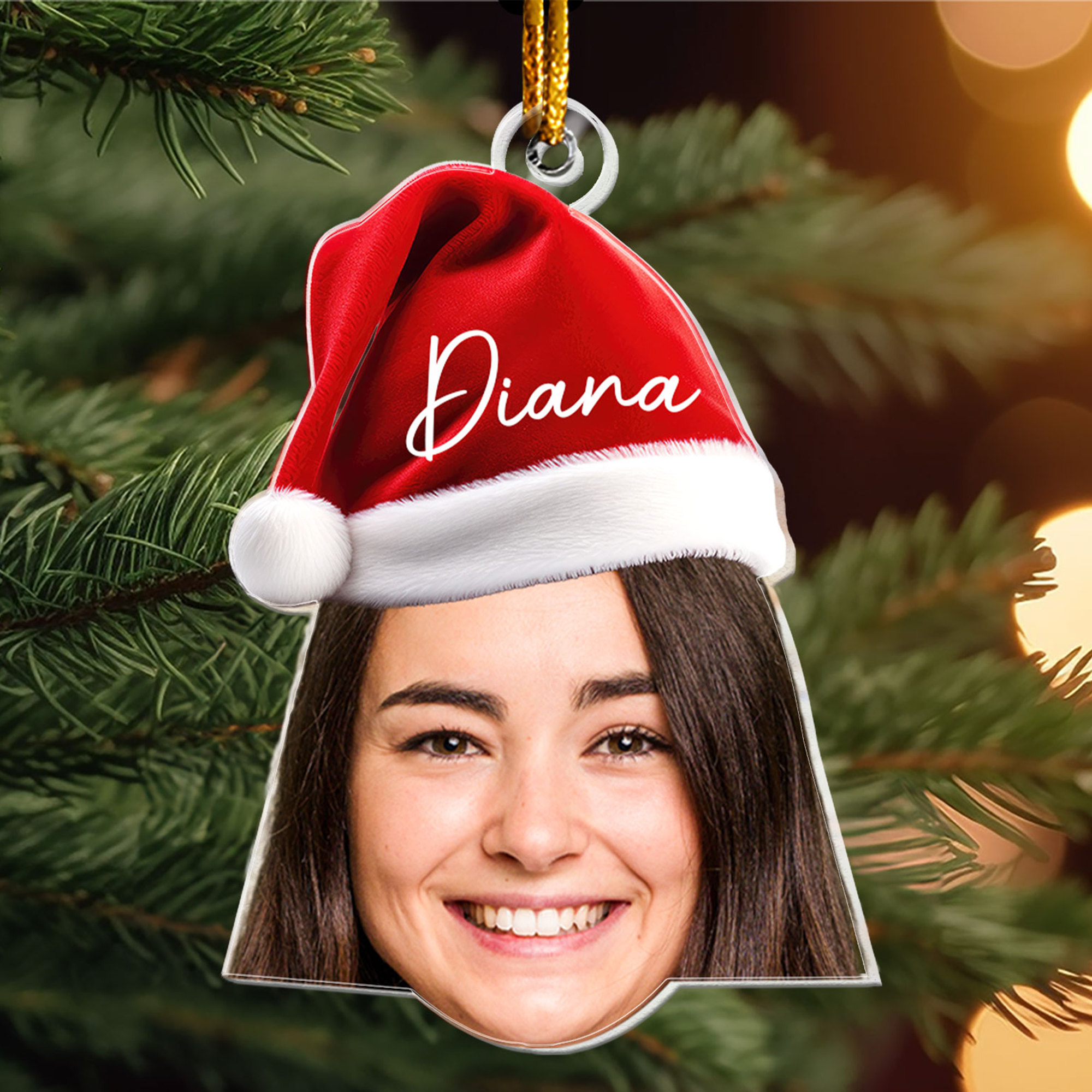 Funny Christmas Face - Personalized Family Photo Ornament ORN0810
