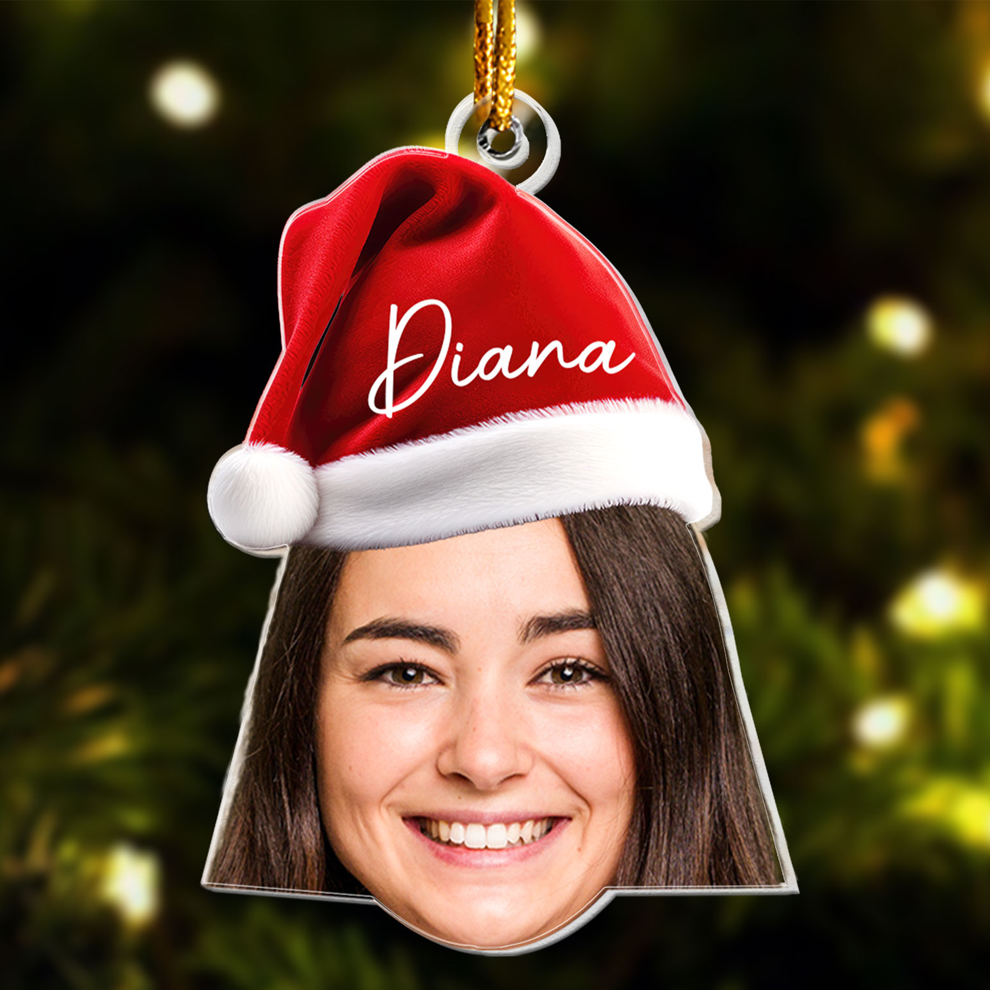 Funny Christmas Face - Personalized Family Photo Ornament ORN0810