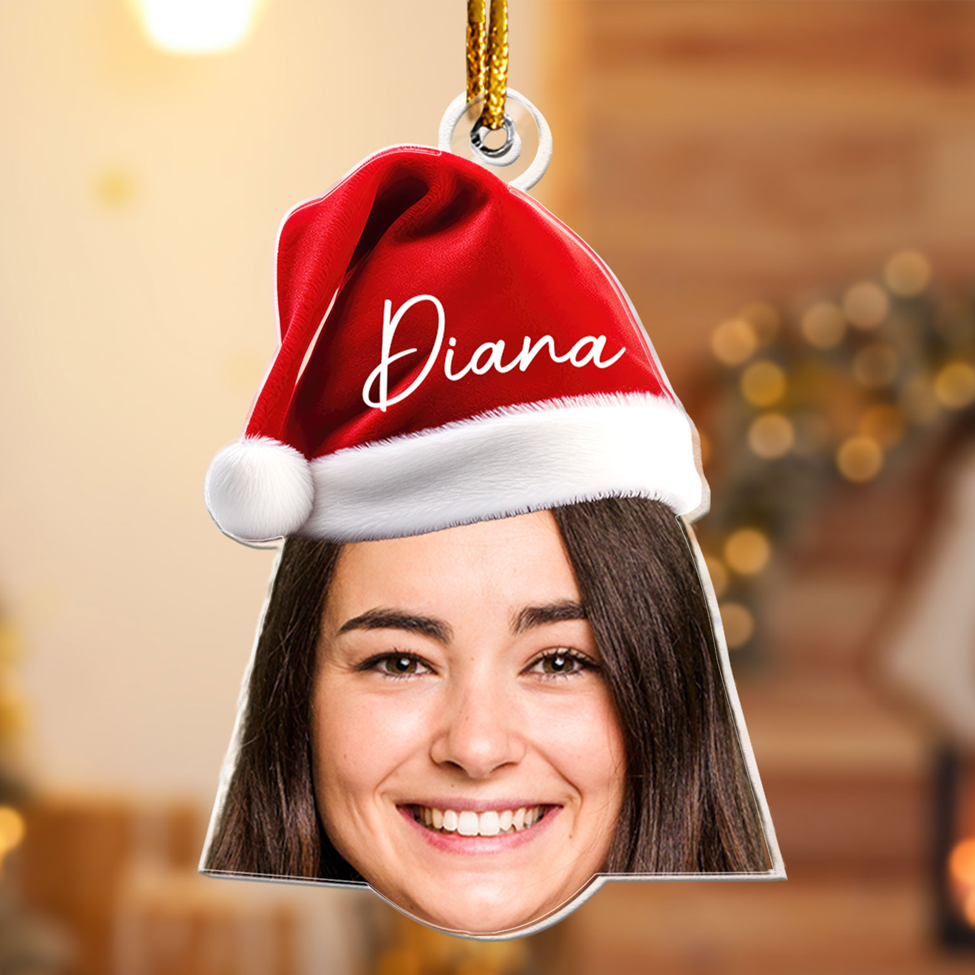 Funny Christmas Face - Personalized Family Photo Ornament ORN0810