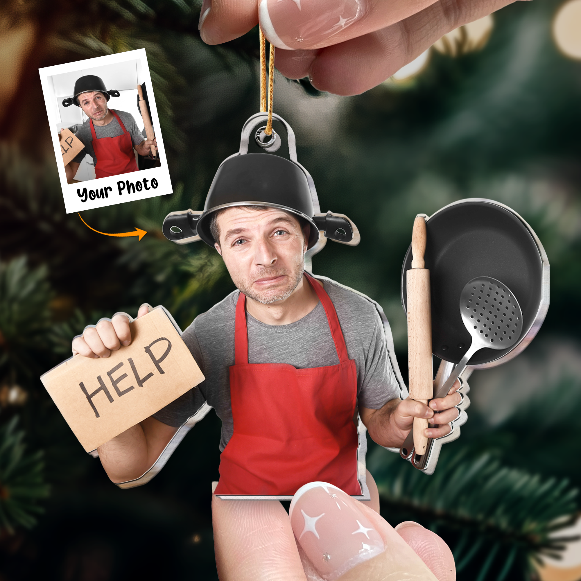 Funny Gift For Men - Personalized Acrylic Photo Ornament ORN0810