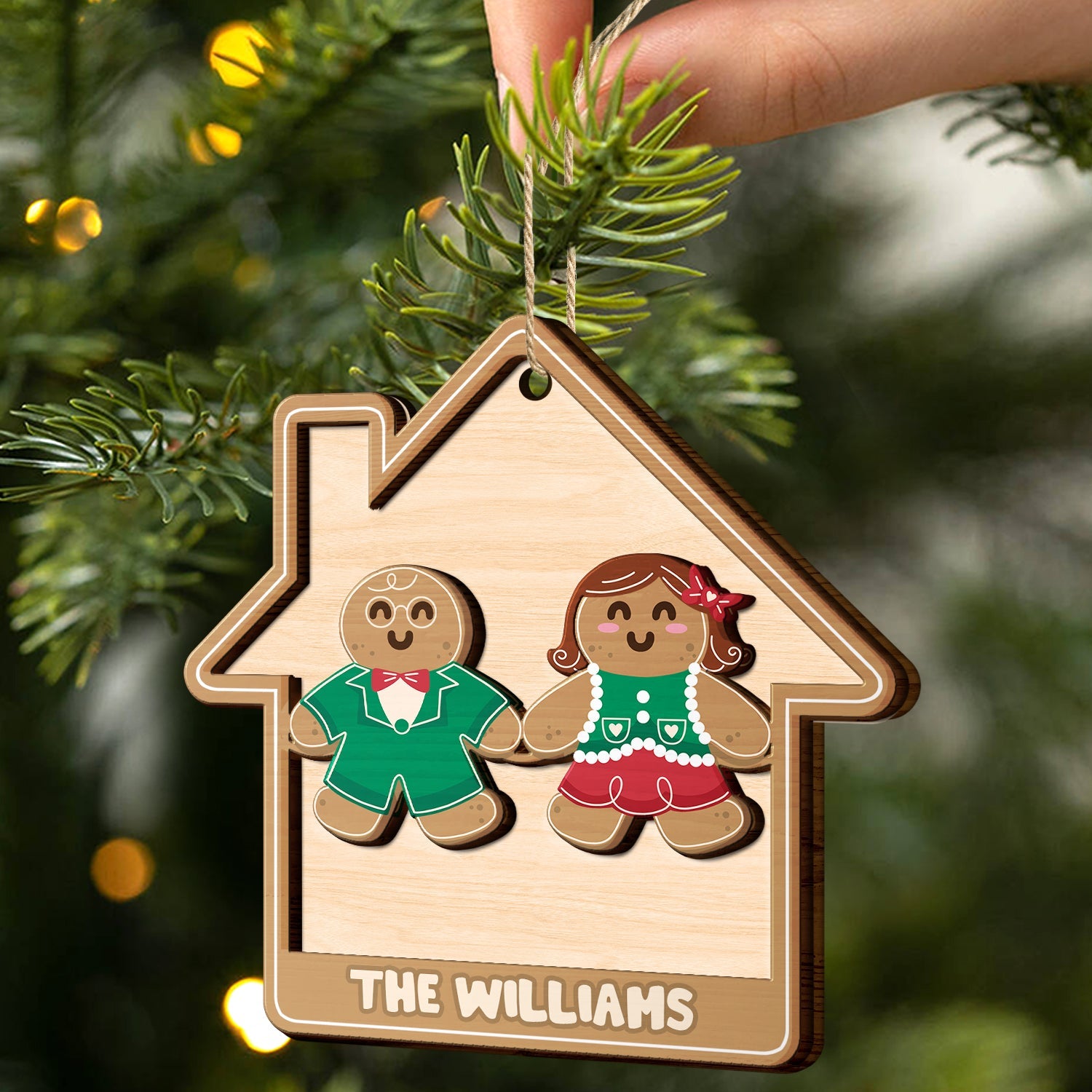 Gingerbread Cookies Pet Family - Christmas, Gift For Family - Personalized 2-Layered Wooden Ornament ORNA1210