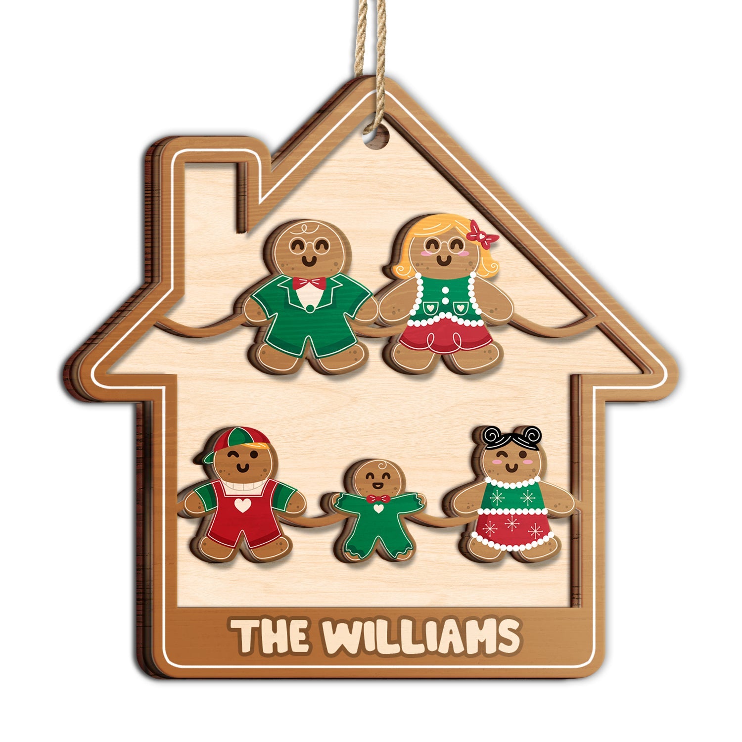 Gingerbread Cookies Pet Family - Christmas, Gift For Family - Personalized 2-Layered Wooden Ornament ORNA1210