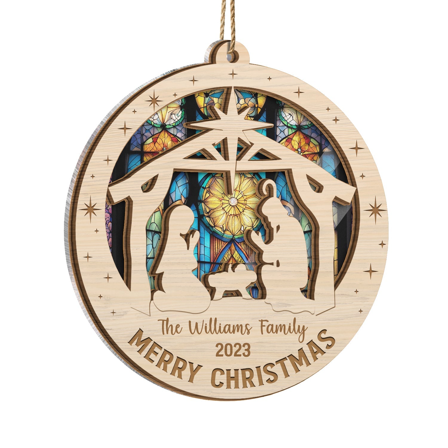 O Holy Night - Christmas, Family Gift - Personalized Suncatcher Ornament ORNA1210