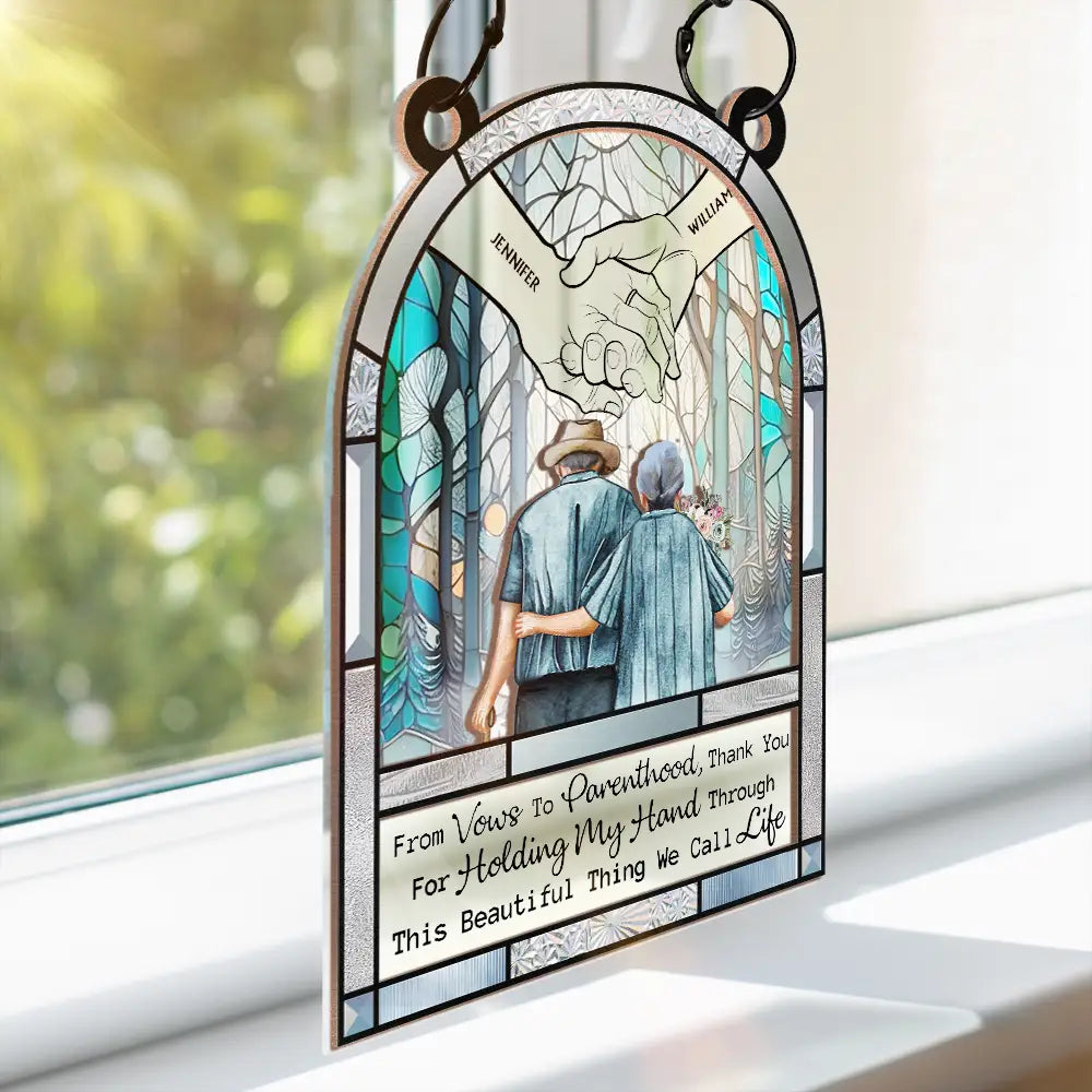 Holding My Hand - Personalized Window Hanging Suncatcher Ornament ORNA1210