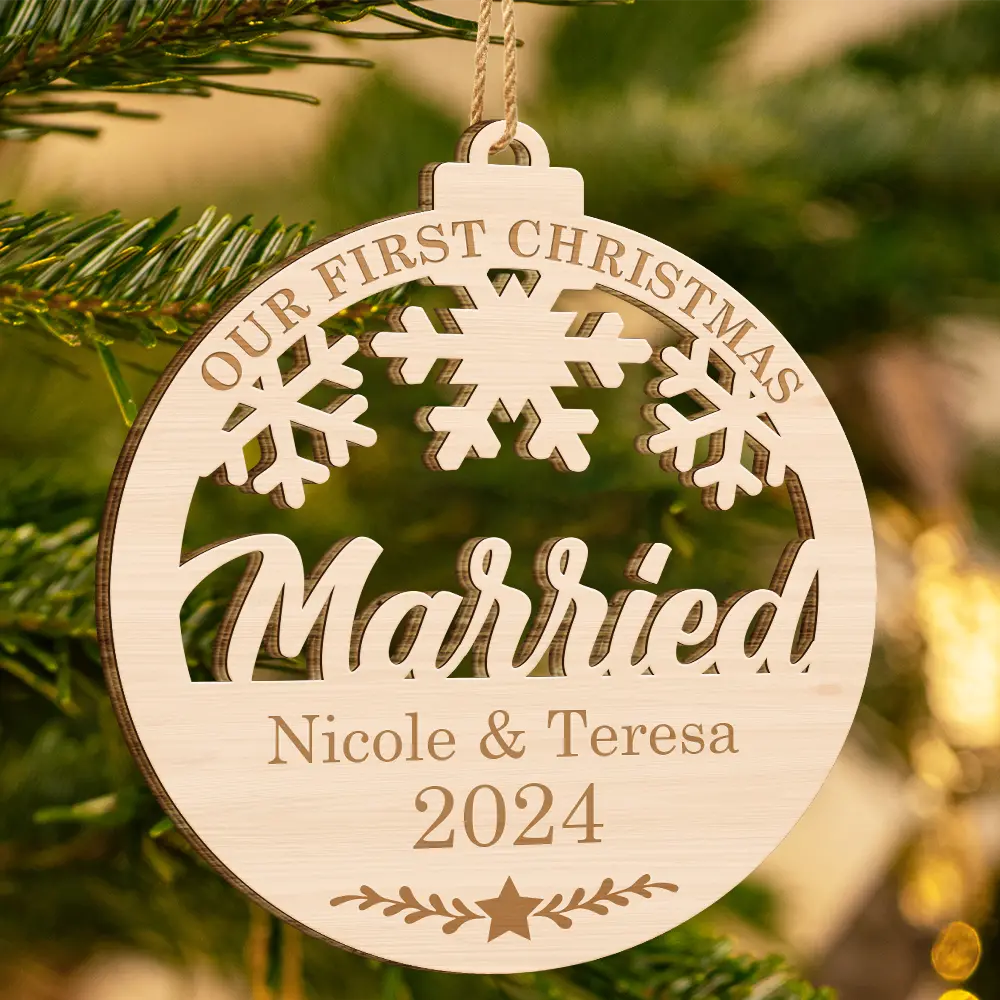 Our First Christmas - Personalized Wooden Cutout Ornament ORNA1210