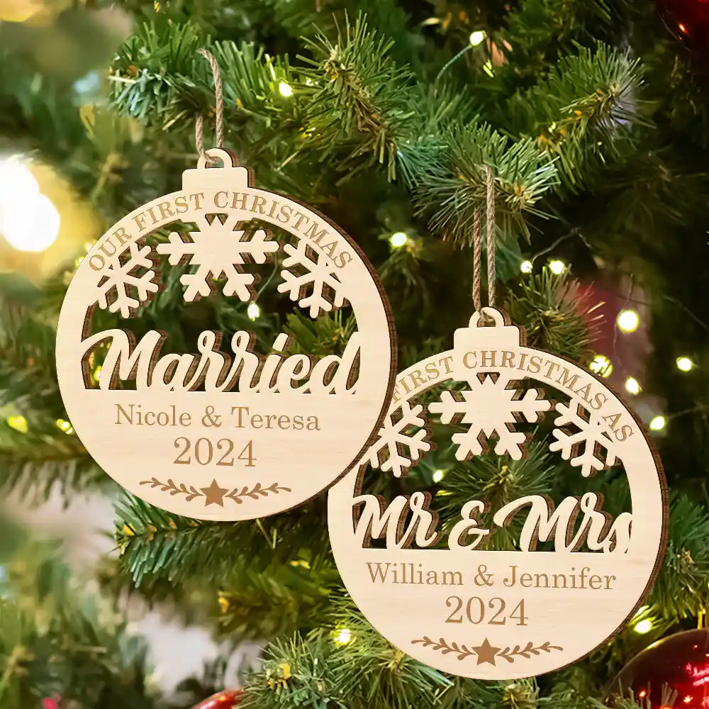 Our First Christmas - Personalized Wooden Cutout Ornament ORNA1210