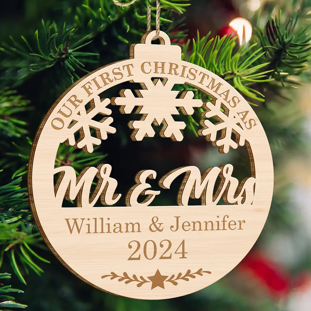 Our First Christmas - Personalized Wooden Cutout Ornament ORNA1210