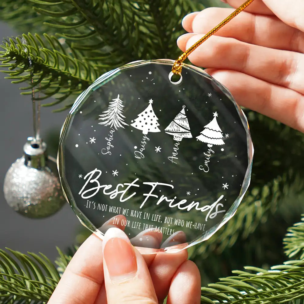 Christmas It's Not What We Have In Life - Personalized Circle Glass Ornament ORNA1210