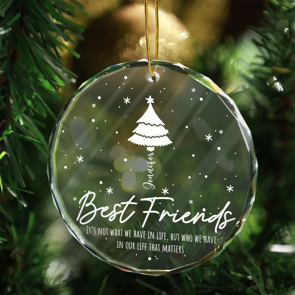 Christmas It's Not What We Have In Life - Personalized Circle Glass Ornament ORNA1210