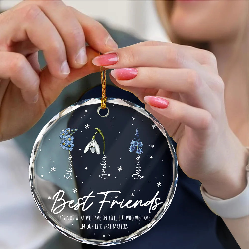 Christmas It's Not What We Have In Life - Personalized Circle Glass Ornament ORNA1210