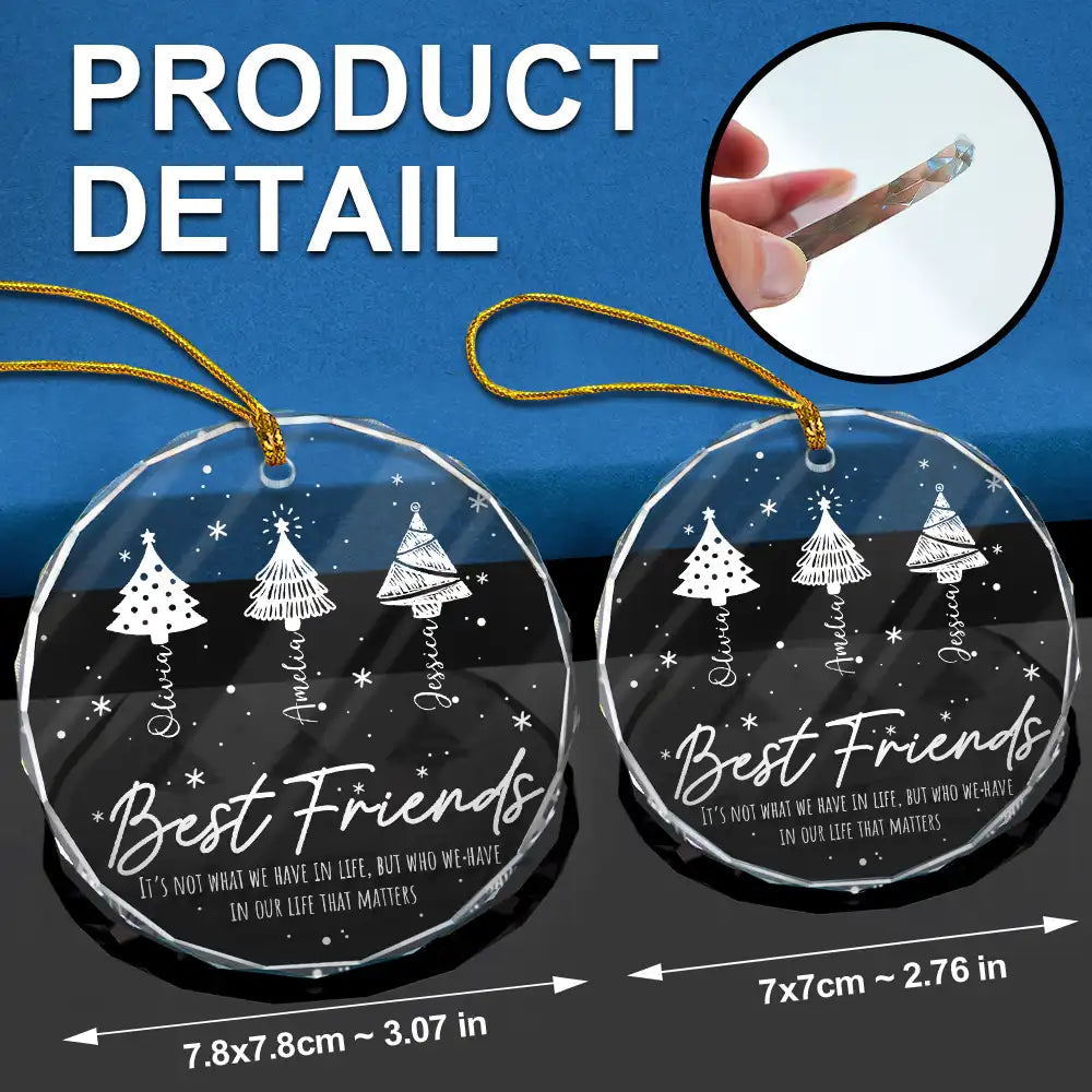 Christmas It's Not What We Have In Life - Personalized Circle Glass Ornament ORNA1210