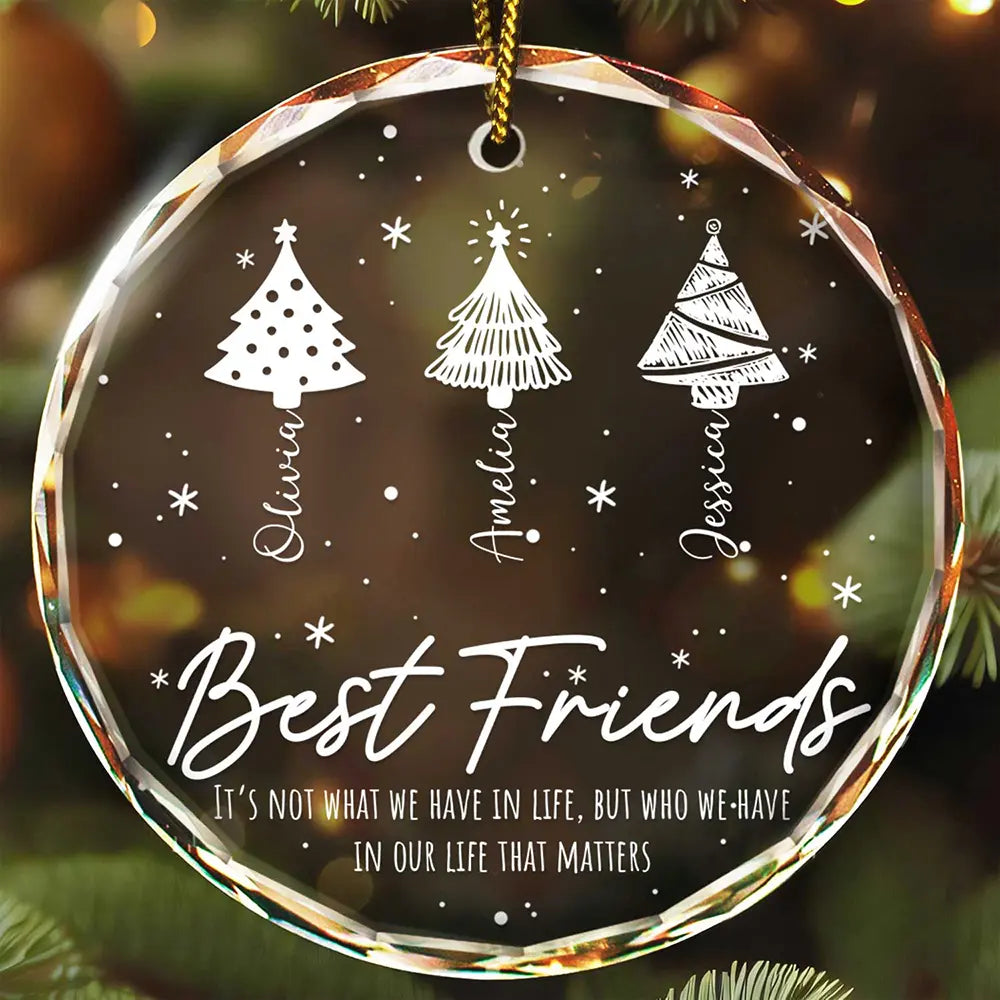 Christmas It's Not What We Have In Life - Personalized Circle Glass Ornament ORNA1210