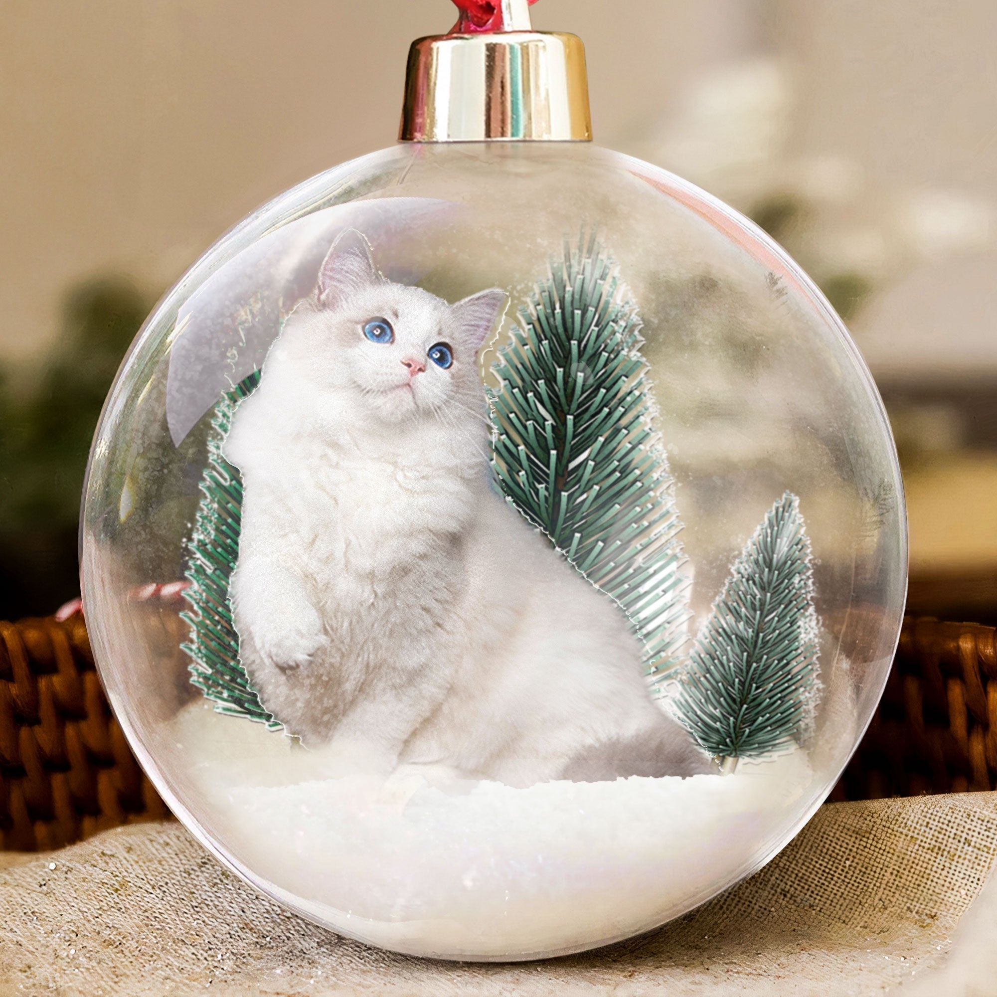 Gift For Cat Lovers Cat Mom Cat Dad - Personalized Christmas Ball Photo Ornament ORN0810