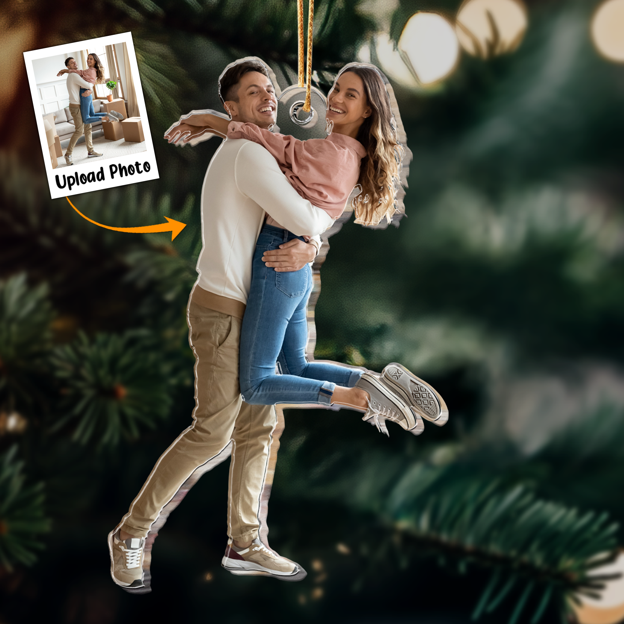 Gift For Couple - Personalized Acrylic Photo Ornament ORN0810
