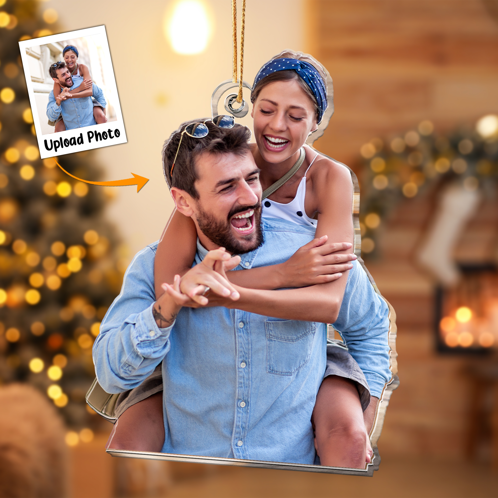 Gift For Couple - Personalized Acrylic Photo Ornament ORN0810