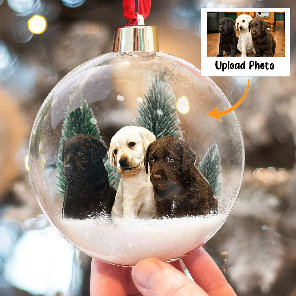 Gift For Dog Lovers Dog Mom Dog Dad - Personalized Christmas Ball Photo Ornament ORN0810