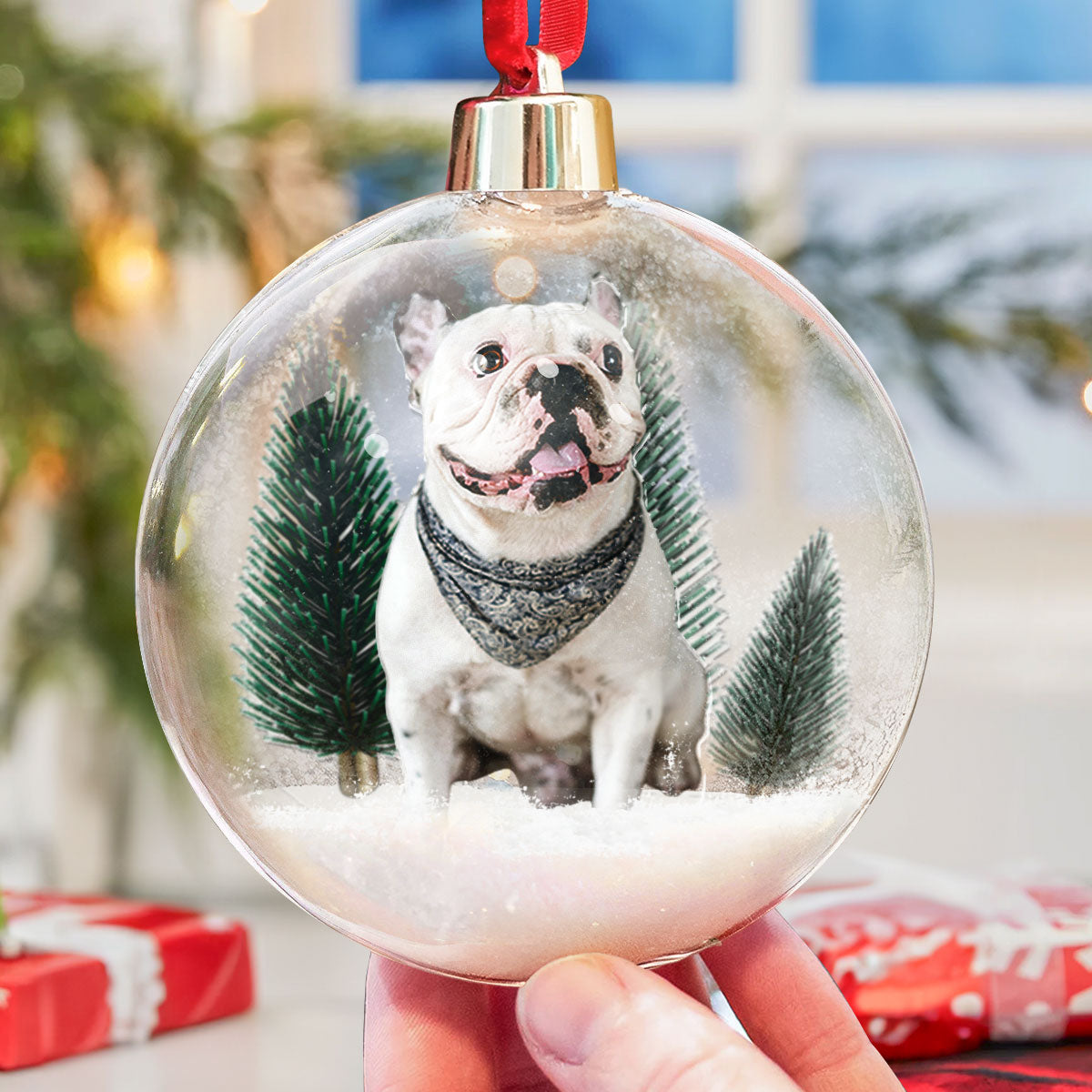 Gift For Dog Lovers Dog Mom Dog Dad - Personalized Christmas Ball Photo Ornament ORN0810