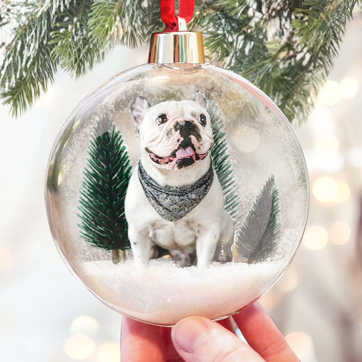 Gift For Dog Lovers Dog Mom Dog Dad - Personalized Christmas Ball Photo Ornament ORN0810
