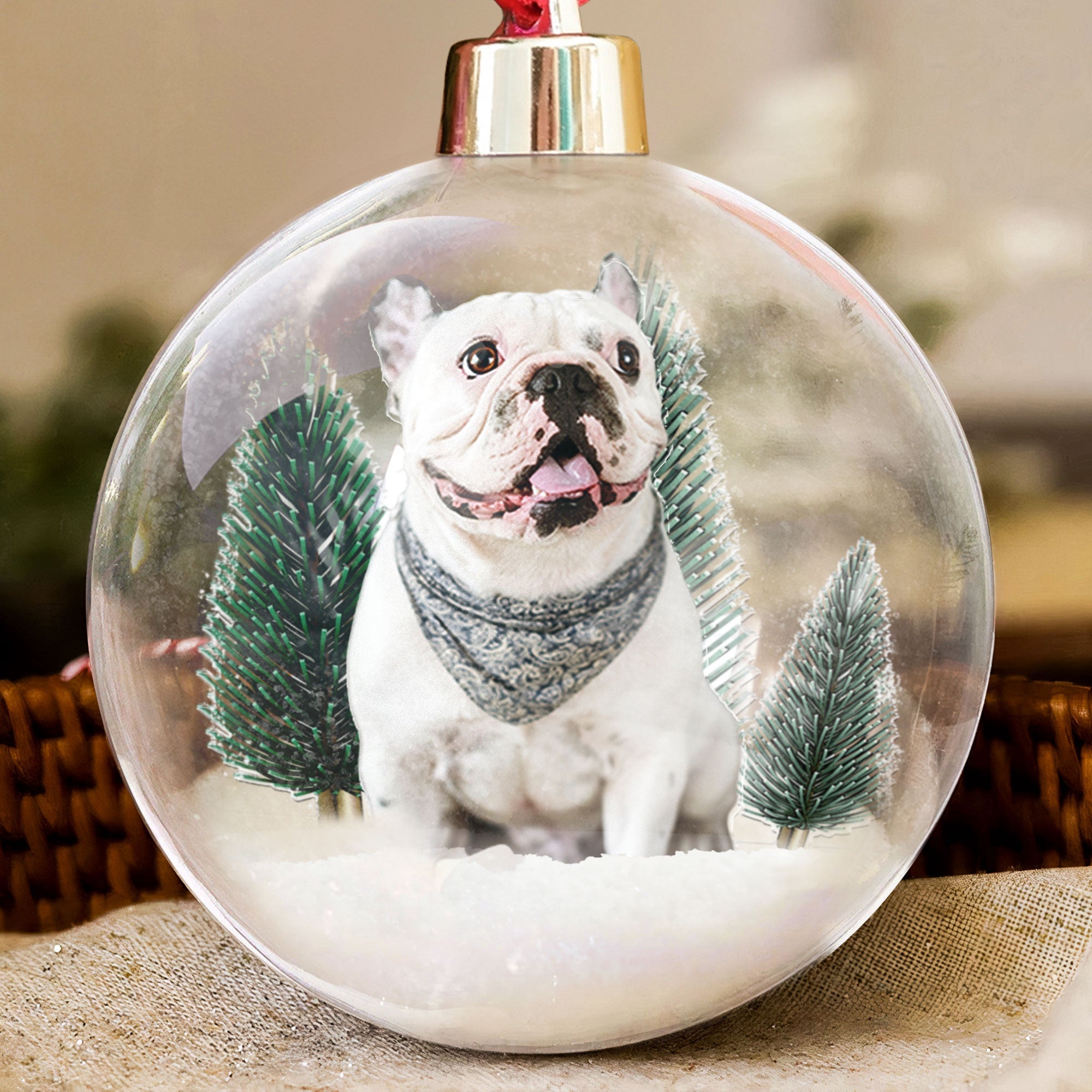 Gift For Dog Lovers Dog Mom Dog Dad - Personalized Christmas Ball Photo Ornament ORN0810